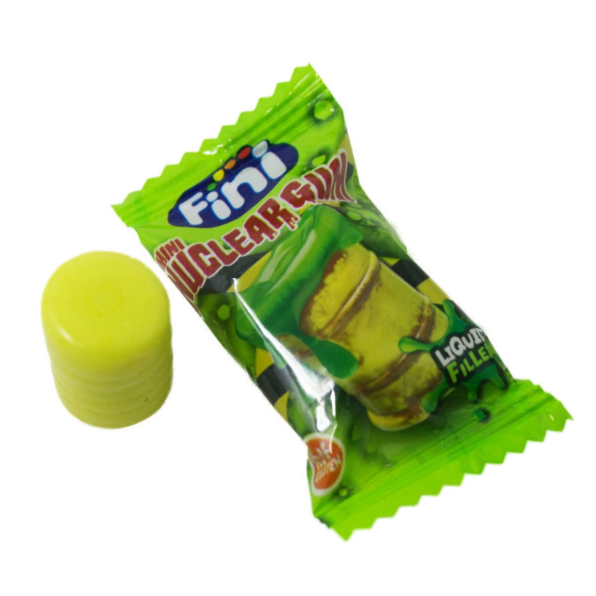 Fini Süßigkeit, Fini Kaugummi Mini Nuclear Gum mit flüssigem Kern 200 Stück Display