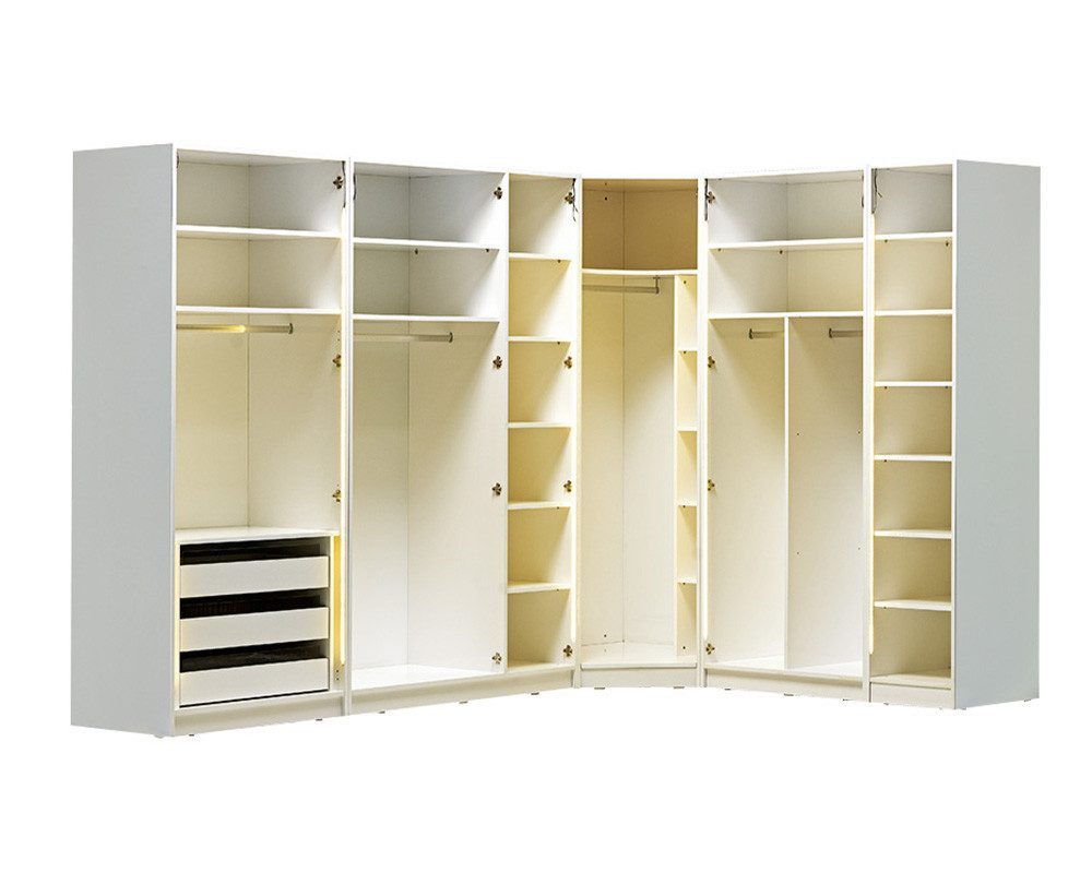 Xlmoebel Eckkleiderschrank Eckschrank aus Glas für modernes Loft-Schlafzimmer (Kleiderschrank) Hergestellt in Europa