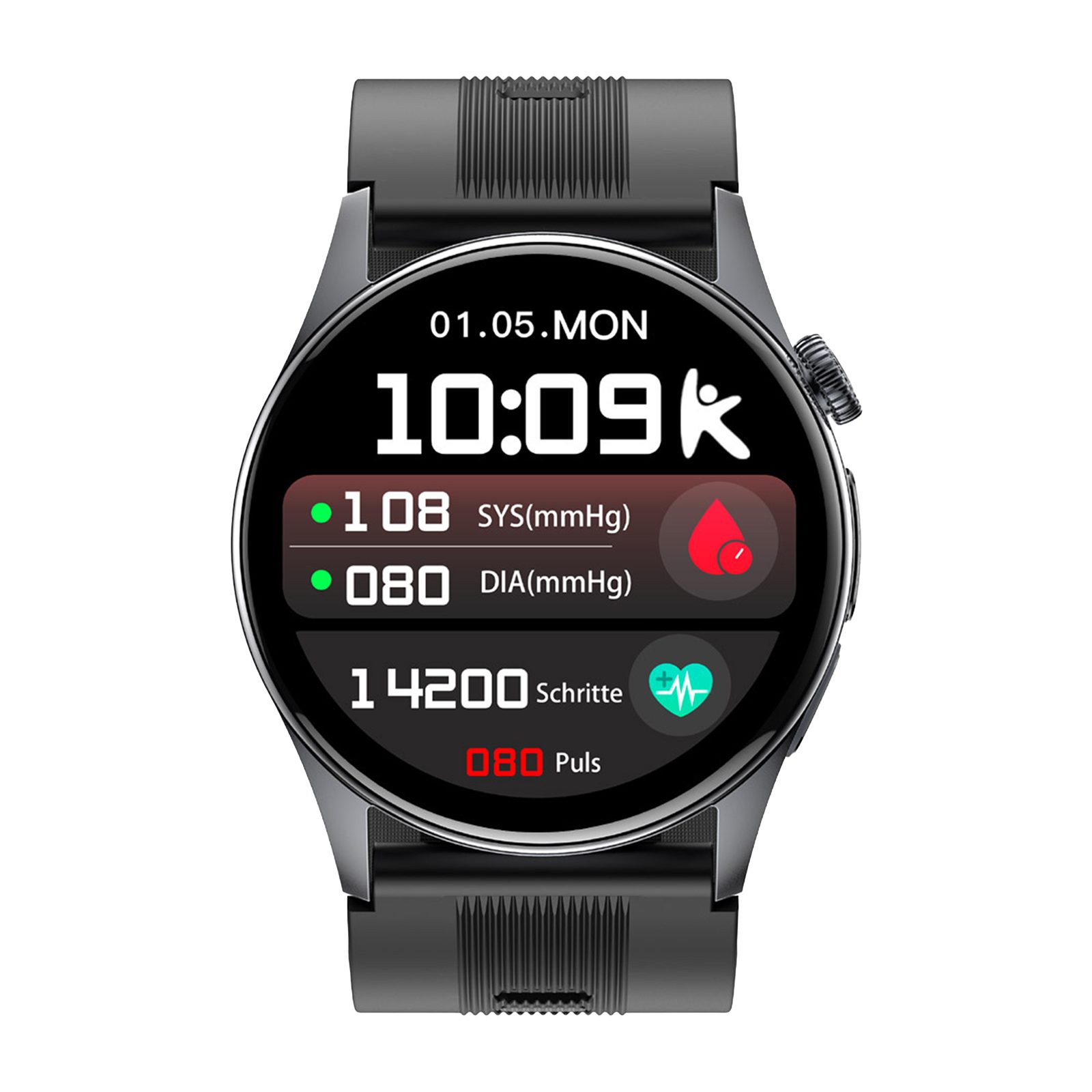 Knauermann PRO 4 Air Smartwatch mit integrierter SOS-Funktion Smartwatch, Sport- und Gesundheitsfunktionen, Pflegefunktion, SOS-Taste