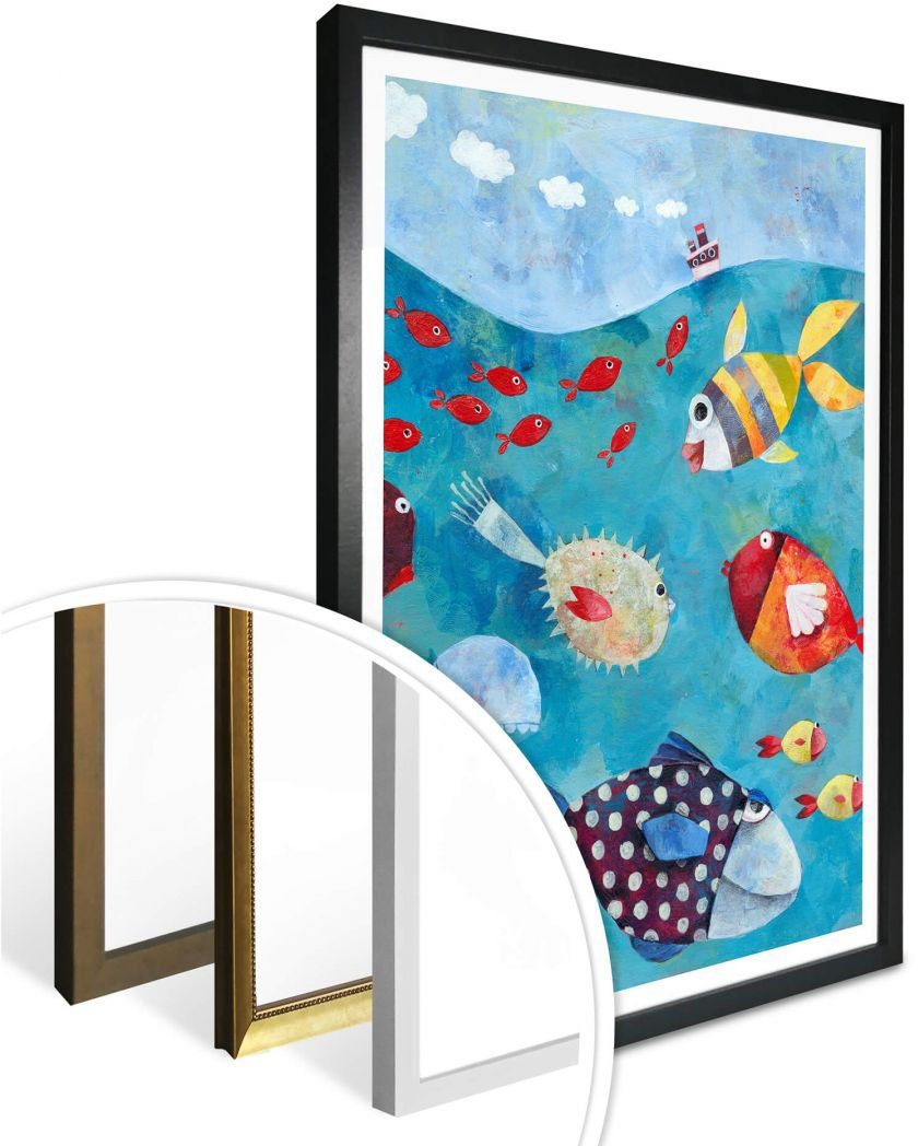 & Wandbilder (1 Bild, Meer, Wandbild, Wall-Art Fische Poster Wandposter Märchen St), Fisch Poster, Meeresfrüchte im