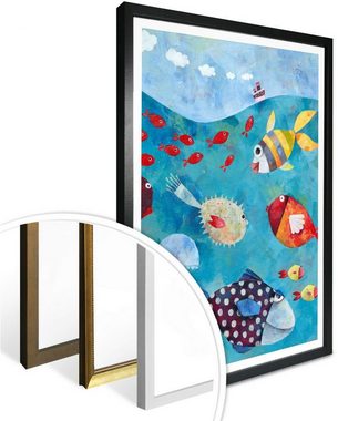 Wall-Art Poster Märchen Wandbilder Fische im Meer, Fisch & Meeresfrüchte (1 St), Poster ohne Bilderrahmen