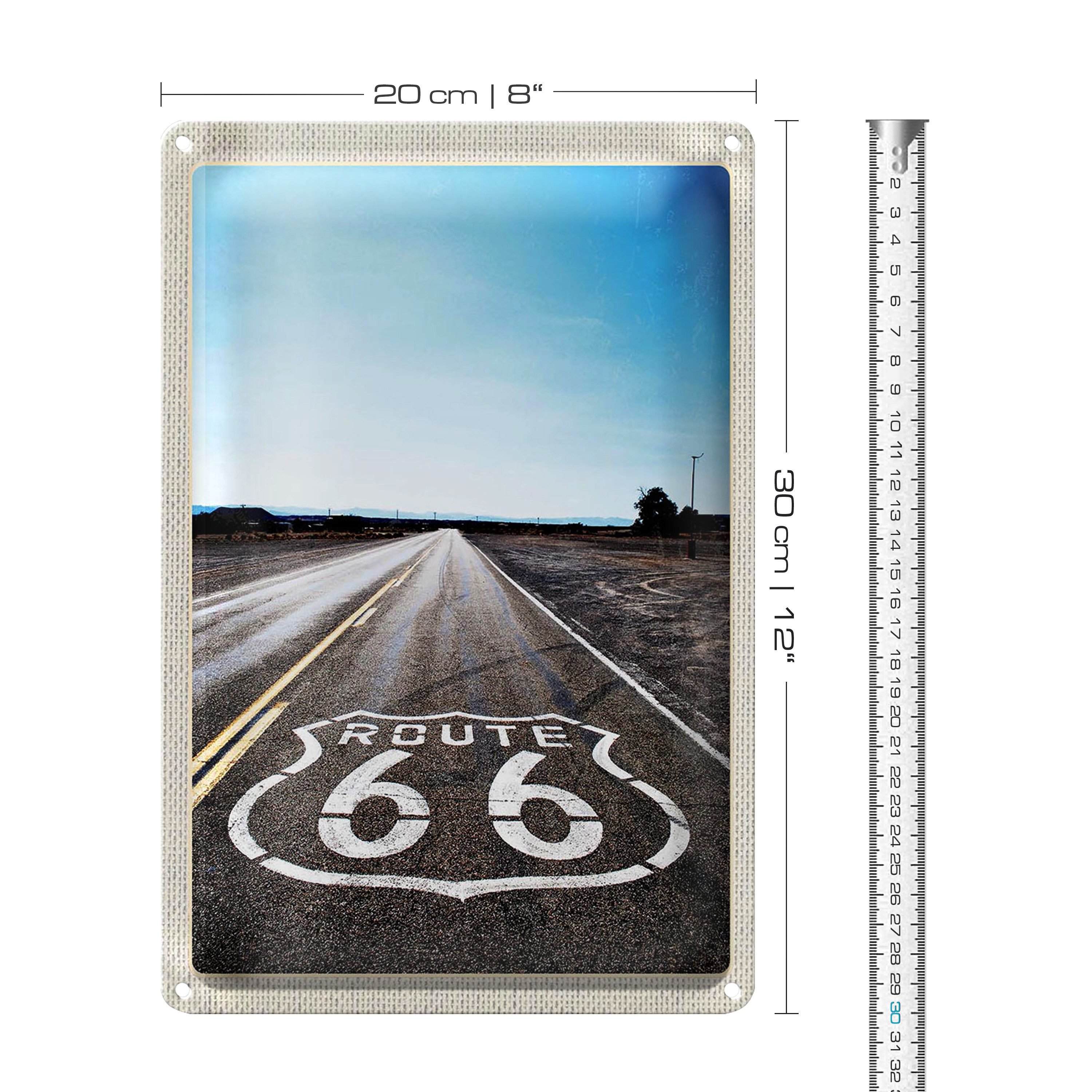 Roomando Metallschild Blechschild Reise 20x30cm USA Amerika Straße Route 66 Chicago