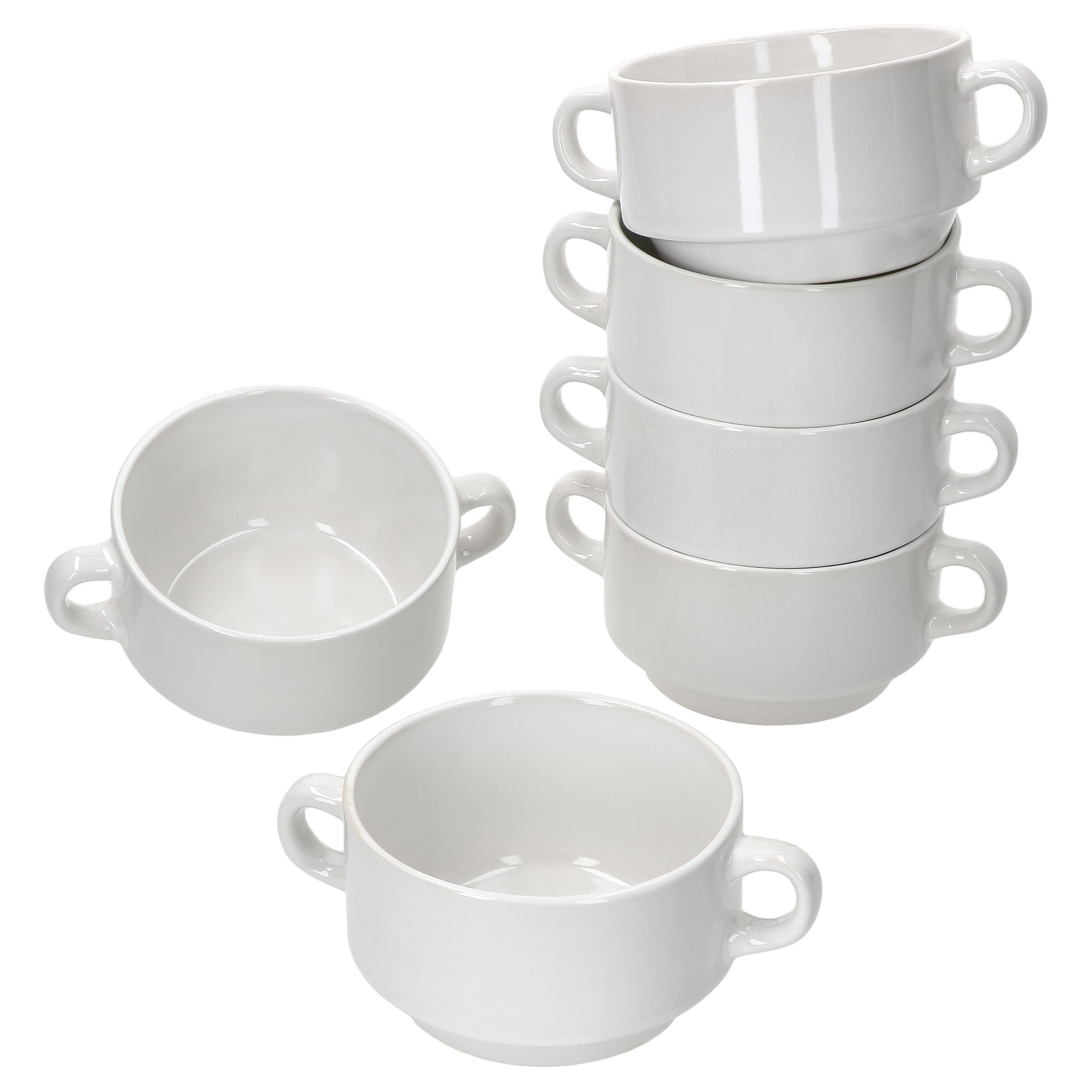 MamboCat Suppenschüssel 6er Set Stiva Suppenschale weiß 250 ml, Porzellan