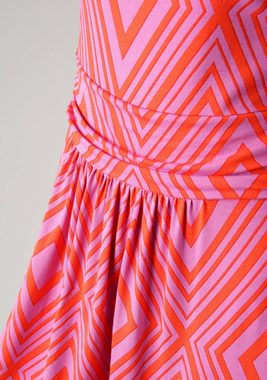 Aniston SELECTED Sommerkleid mit aufgedruckten Rauten in Knallfarbe - NEUE KOLLEKTION