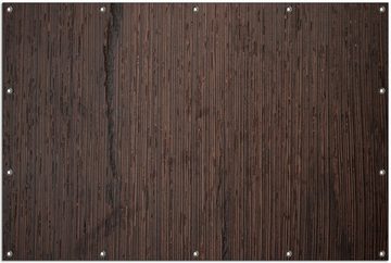 Wallario Sichtschutzzaunmatten Holz-Optik Textur dunkelbraunes Holz, rund