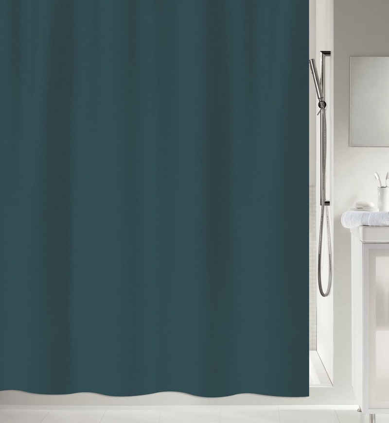 spirella Duschvorhang »PRIMO« Breite 120 cm, Anti-Schimmel Textil-Duschvorhang, Polyester, 120x200 cm, waschbar, petrol
