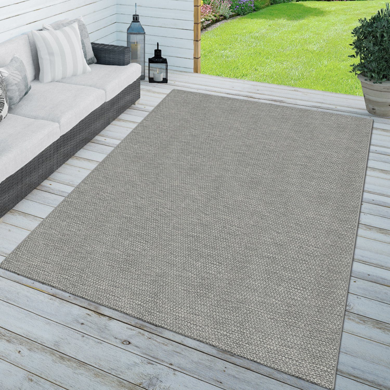 Outdoorteppich Teppich In- & Outdoor Balkon Küchenteppich, TT Home, rechteckig, Höhe: 8 mm | Kurzflor-Teppiche