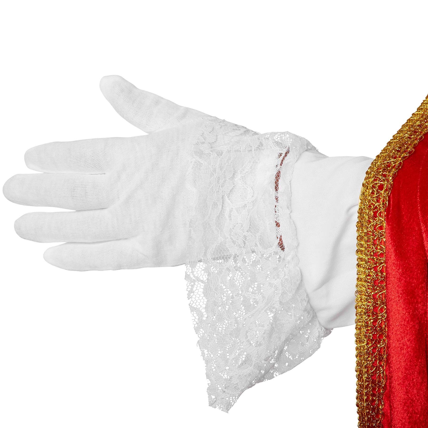 dressforfun Kostüm Herrenkostüm St. Nikolaus in klassischen Farben, St. Nikolaus-Outfit aus glänzendem, rotem Samt mit goldenen Zierborten