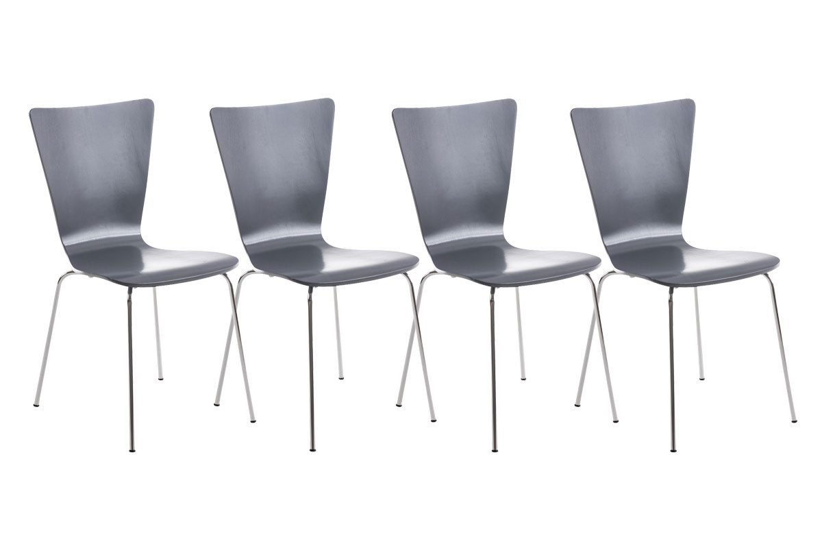 CLP Besucherstuhl Aaron (4er Set), mit Holzsitz und Metallgestell