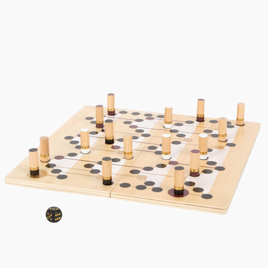 small foot GmbH & Co. KG Spielesammlung Ludo und Leiterspiel Gold Edition, kinderspiel, Ludo auf der einen, Schlangen & Leitern auf der anderen Seite