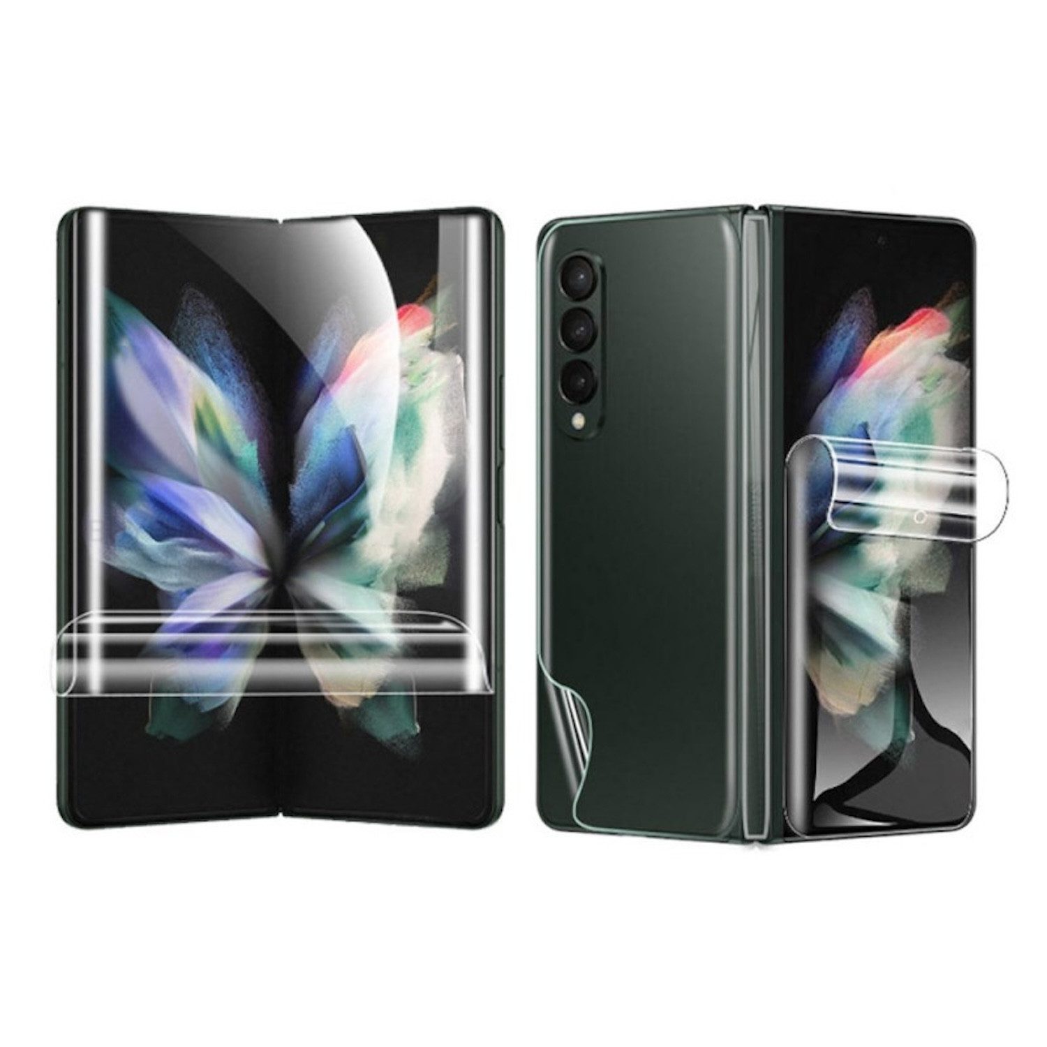 Wigento Handyhülle Für Samsung Galaxy Z Fold6 3 in 1 Protector Hydrogel Display Folie