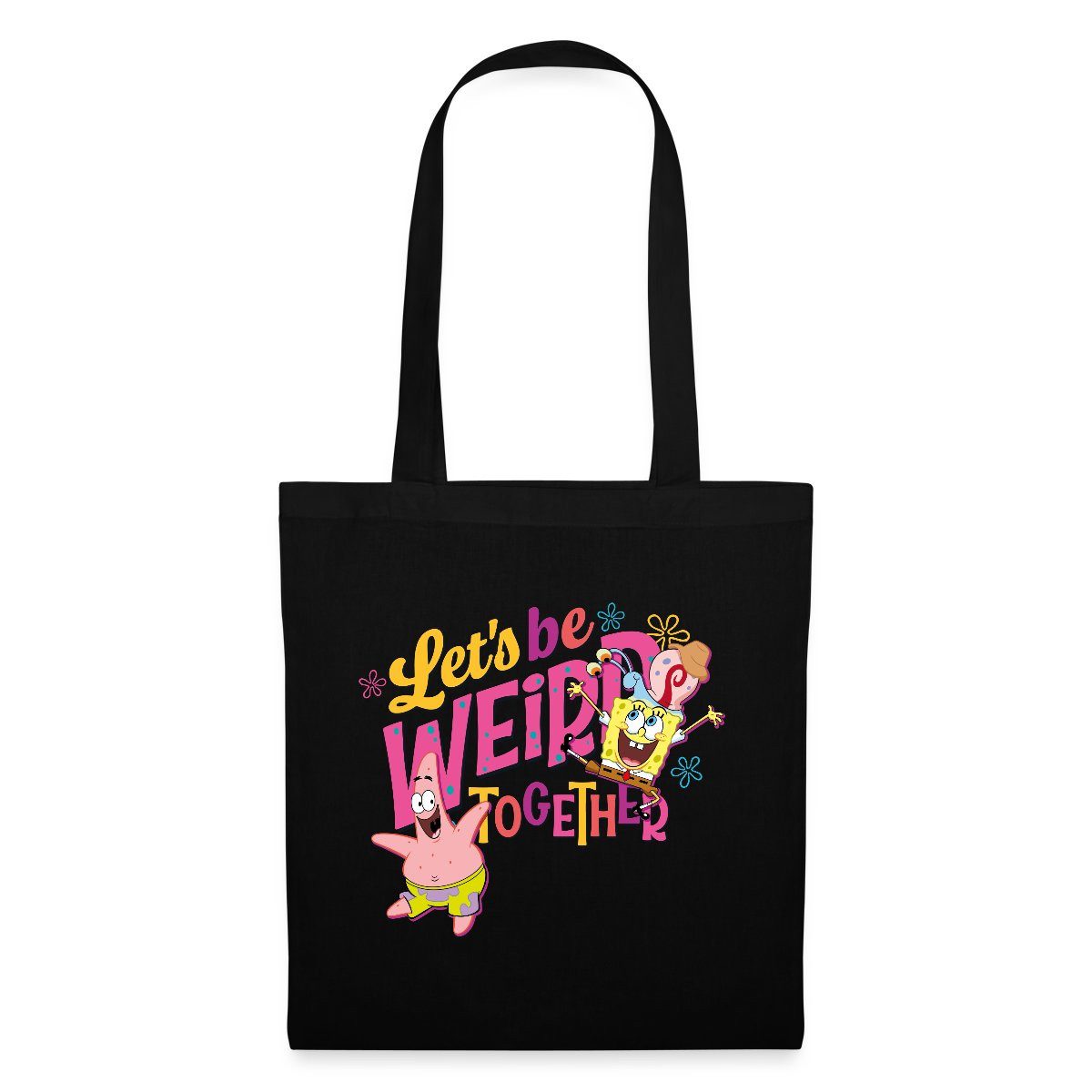 Spreadshirt Henkeltasche SpongeBob Schwammkopf Patrick Gary Freundschaft Stoffbeutel (1-tlg)