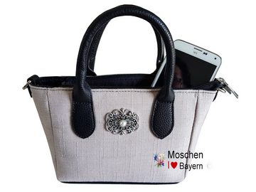 Moschen-Bayern Trachtentasche Trachtentasche Dirndltasche Damentasche Handtasche Umhängetasche Ledertasche (Imitat) Schwarz + Beige, Lederimitat