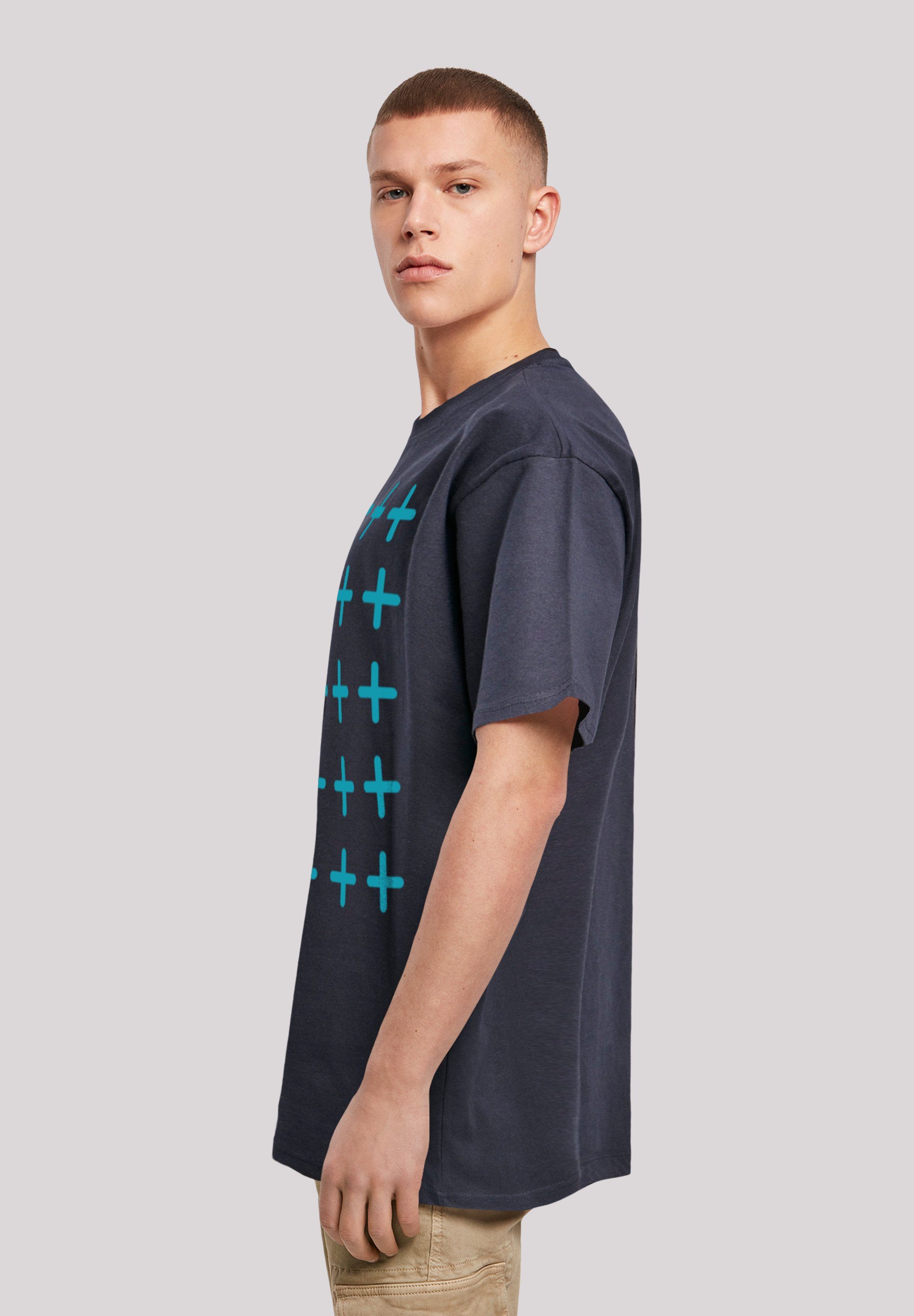 navy Print T-Shirt Kreuze F4NT4STIC Blau