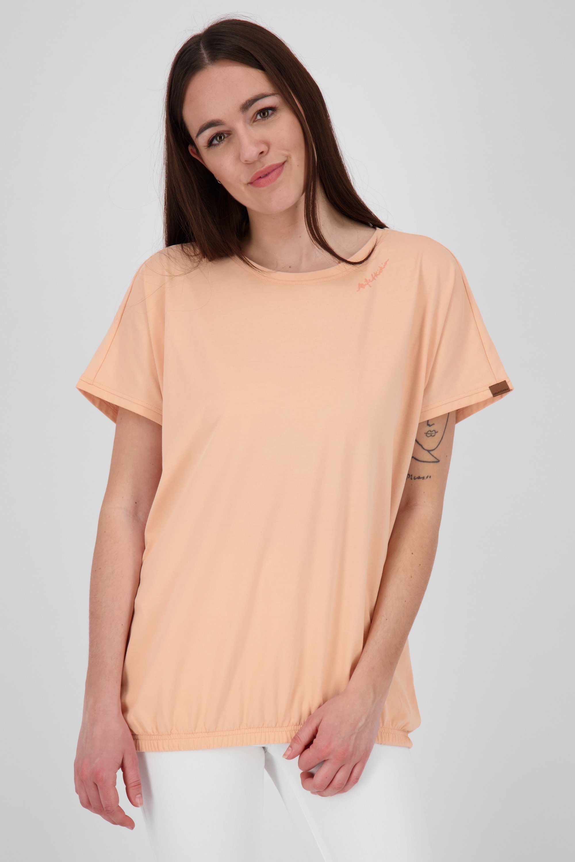Alife & Kickin Rundhalsshirt ClaudiAK A Shirt Damen apricot melange | T-Shirts