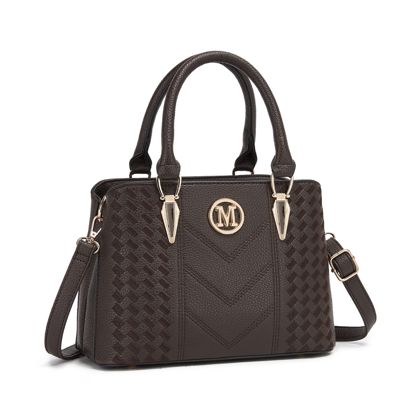 Miss Lulu Handtasche Mittelgroße Damen Henkeltasche, Lychee Muster, Strickprozess, Elegant (1-tlg)