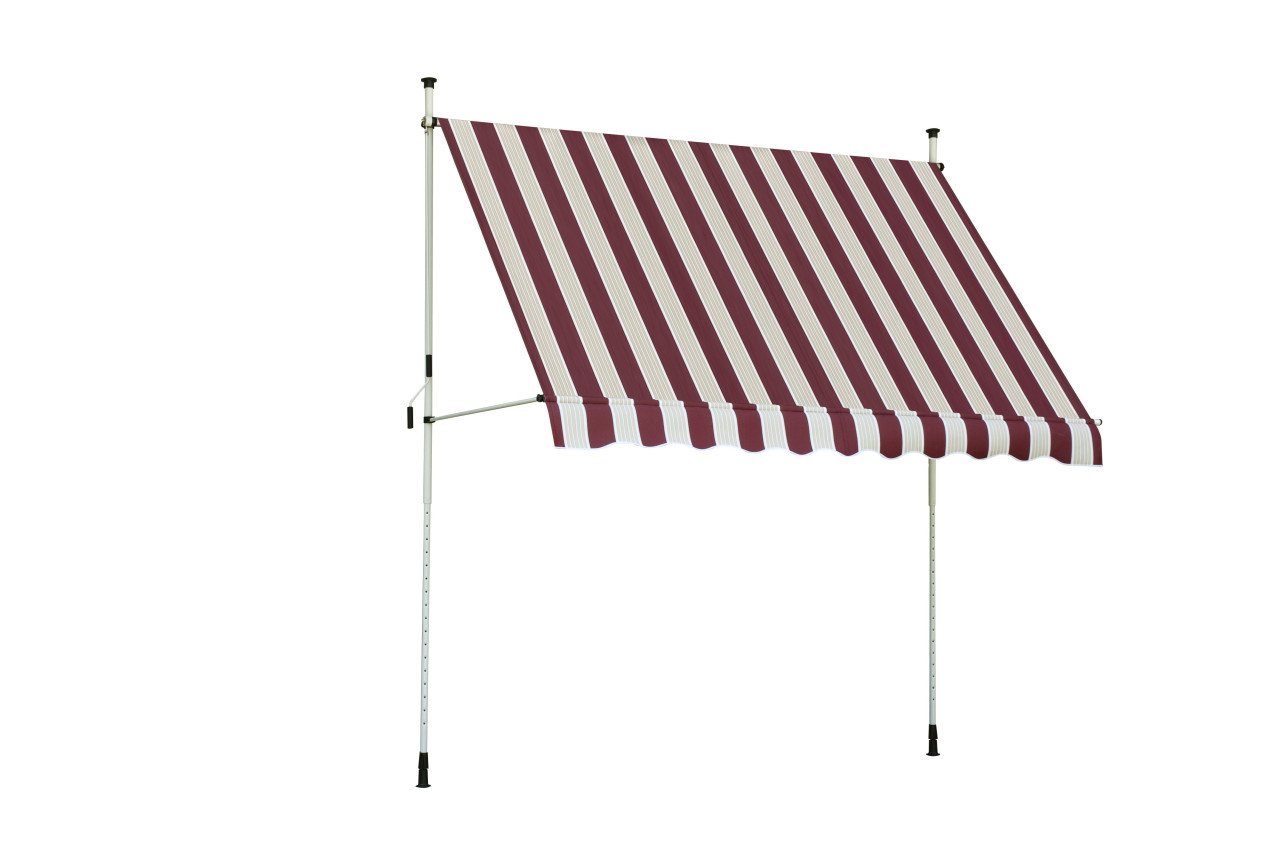 Trend Line Klemmmarkise TrendLine Balkon-Markise 3 x 1,3 m rot-weiß