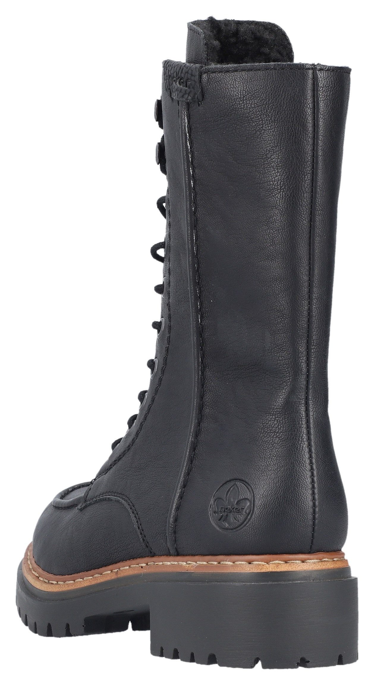 Rieker Winterstiefelette, Blockabsatz, Schnürstiefelette, Schnürboots mit Warmfiutter