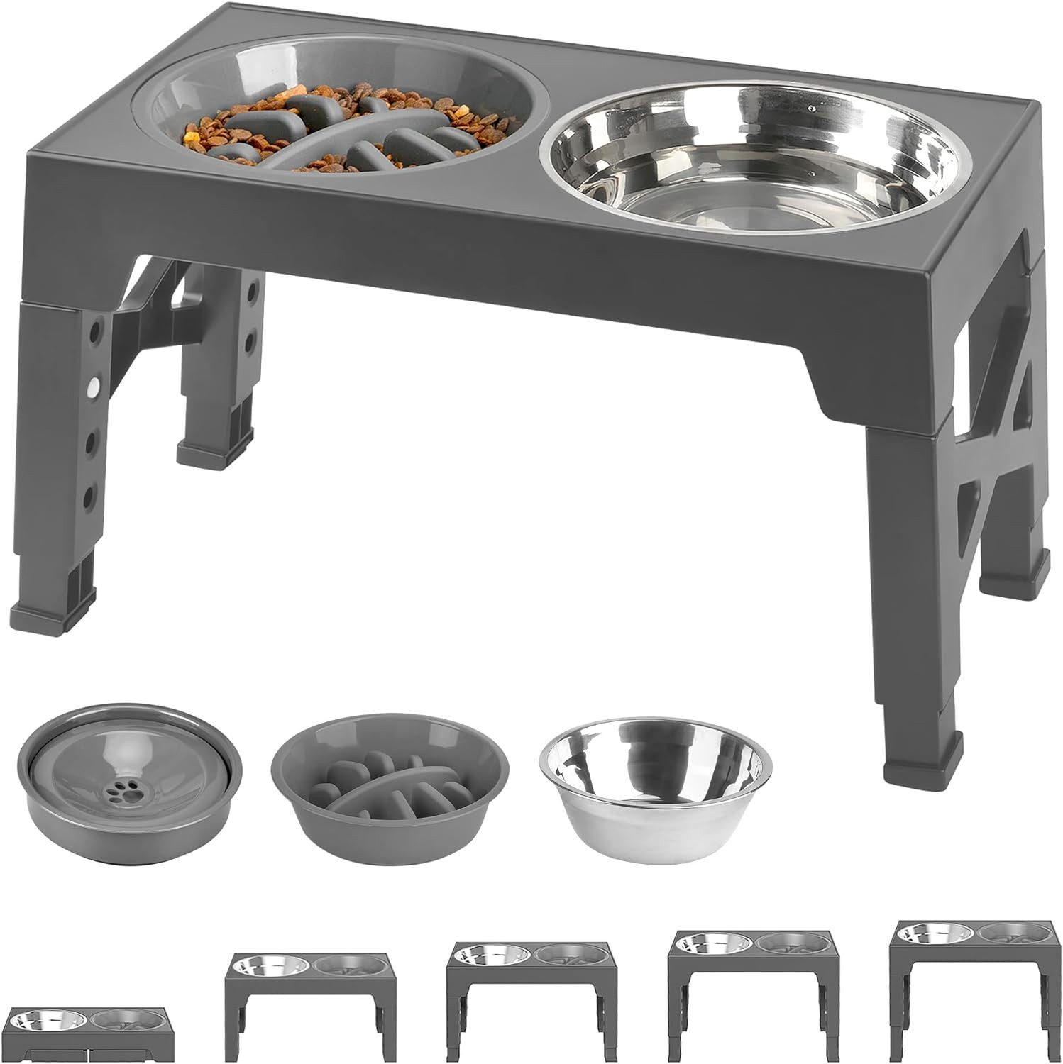 Napf-Set Napf Hunde Futterstation, Verstellbarer Hundenapf-Ständer