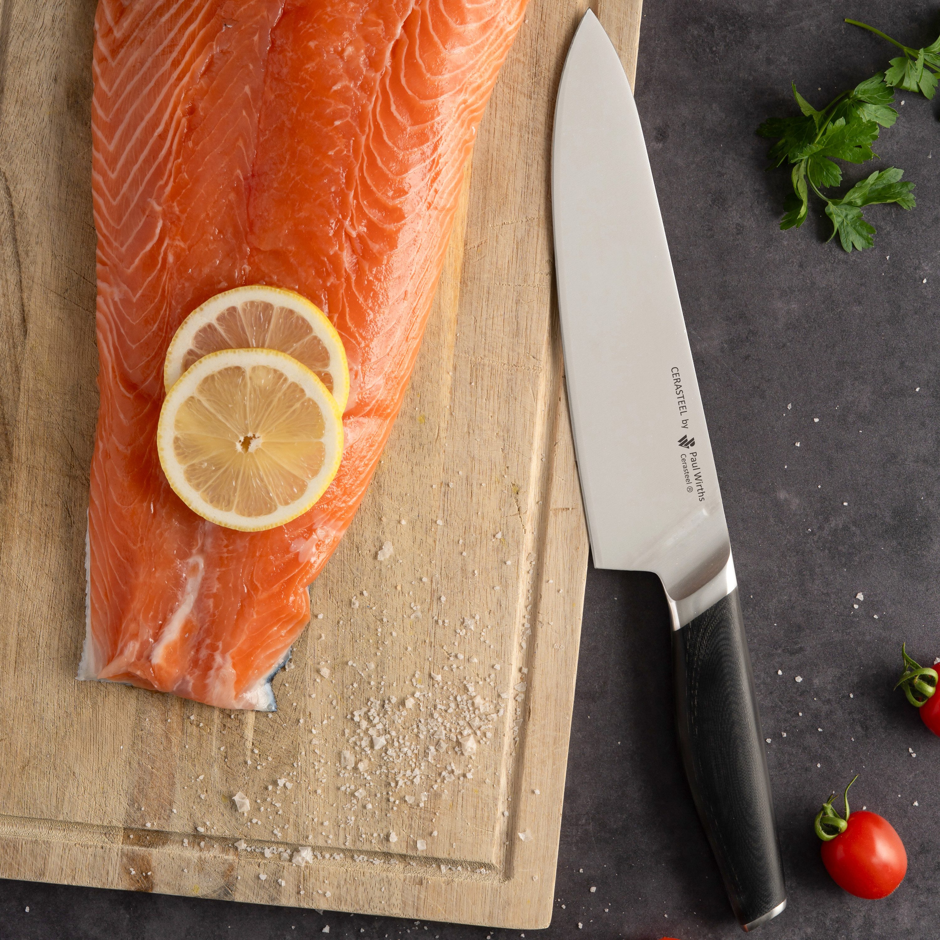 Paul Wirths Kochmesser CERASTEEL, lasergeschweißte Cermetklinge, sehr lange, extrem scharf