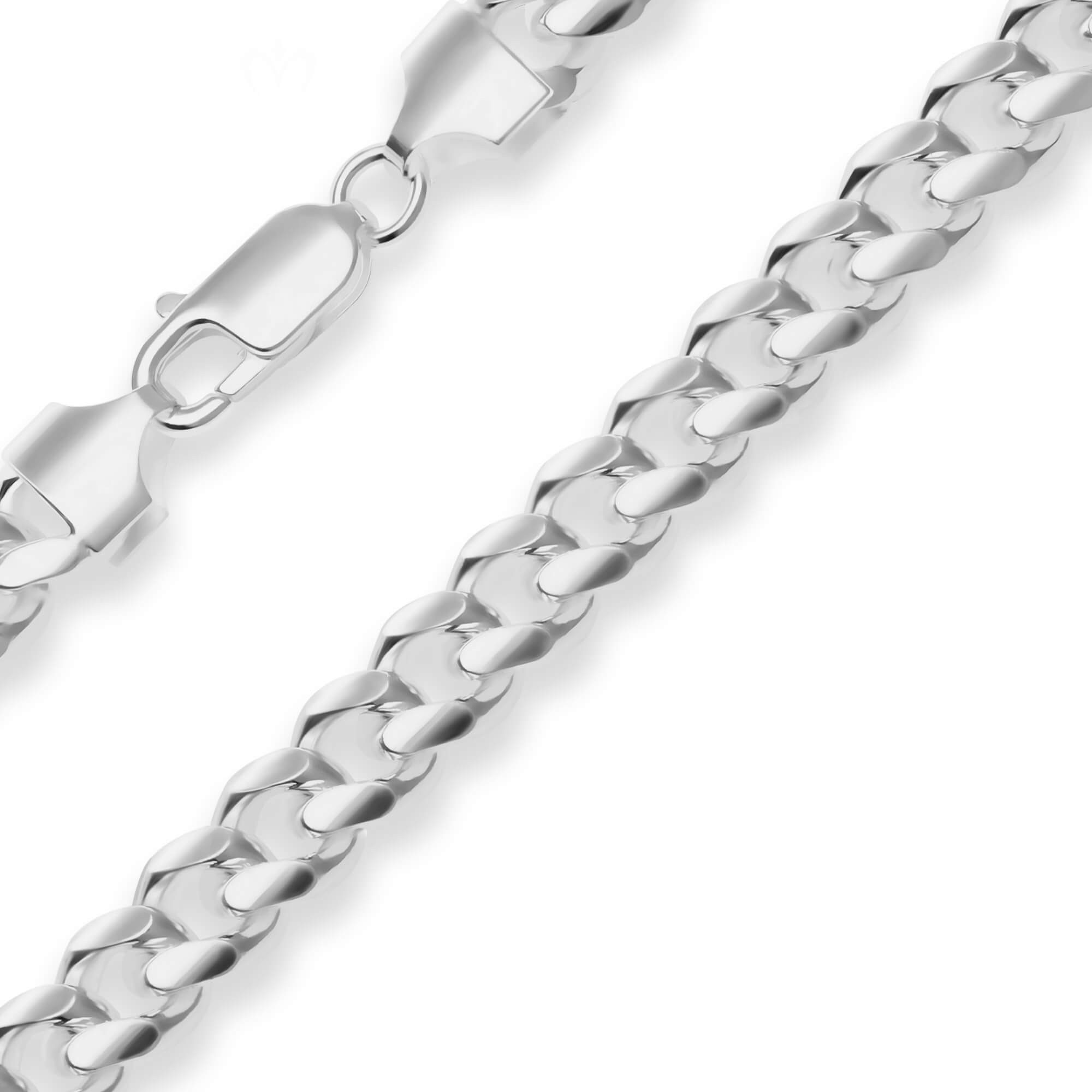 Schmuck Krone Panzerkette 6,9mm Panzerkette oval aus 925 Silber 50cm, Silber 925