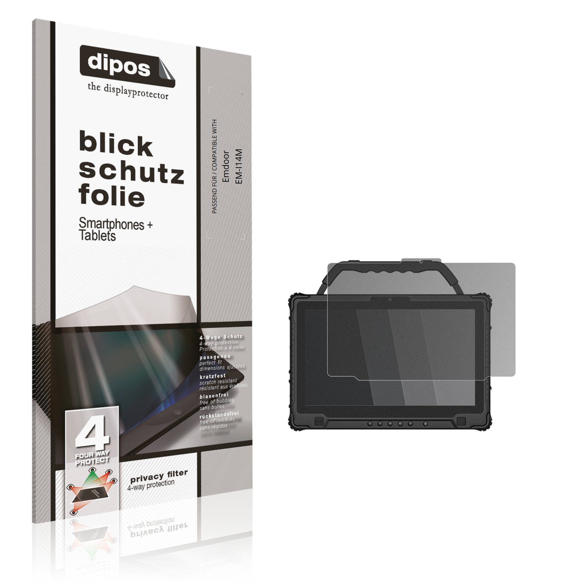 dipos Displayschutzfolie Schutzfolie für Emdoor EM-I14M, 1 Stück, Displayschutz Schutz Folie Made in Germany