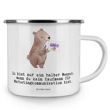 Mr. & Mrs. Panda Becher Kaufmann für Marketingkommunikation Herz - Weiß - Geschenk, Rente, Ou, Emaille, Hochkratzfest