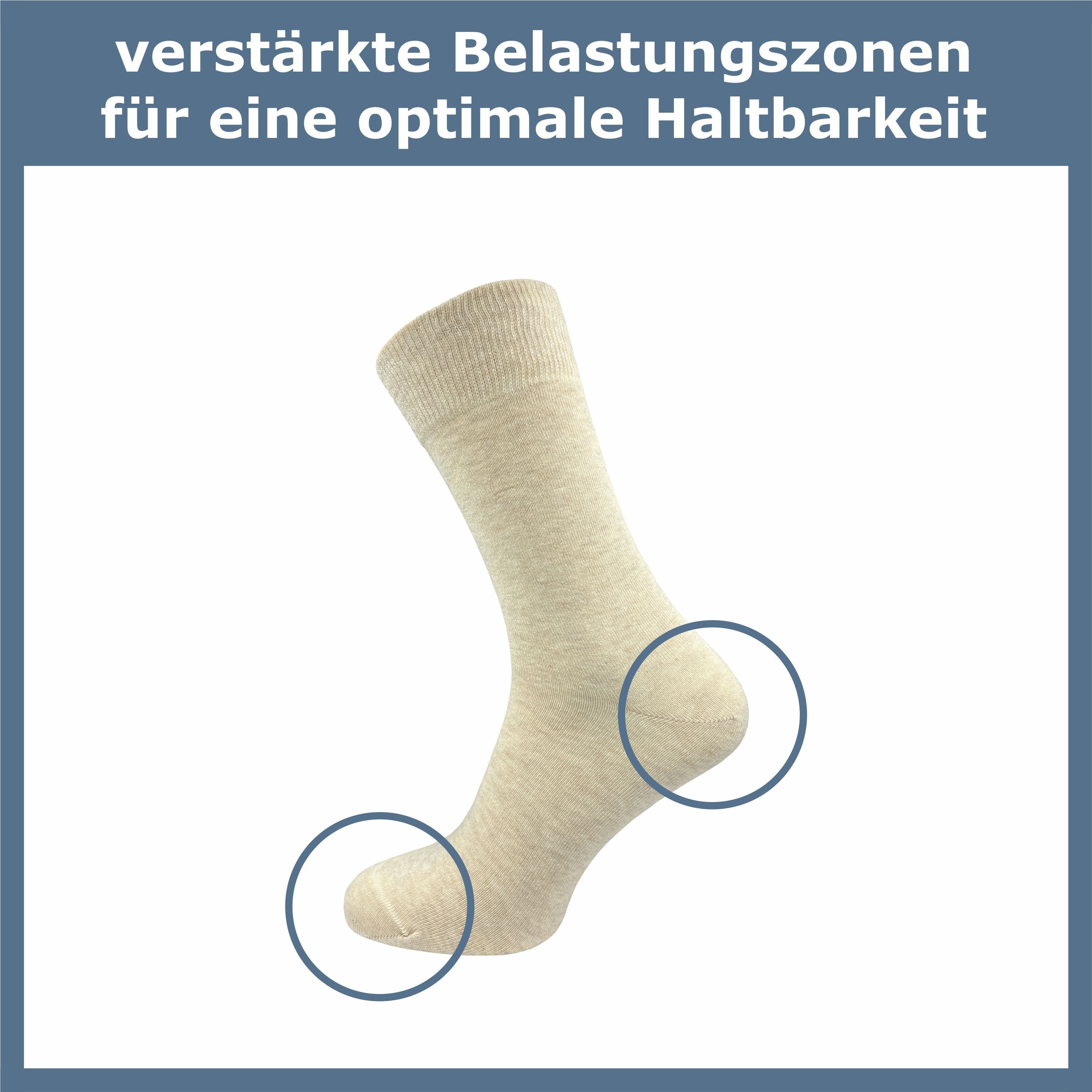 ca·wa·so doppelt gekämmter - - blau bunt, Socken Herren schwarz, aus & Farben Damen weich Paar) und grau, beige Baumwolle (10 für Socken bequem in & weiteren