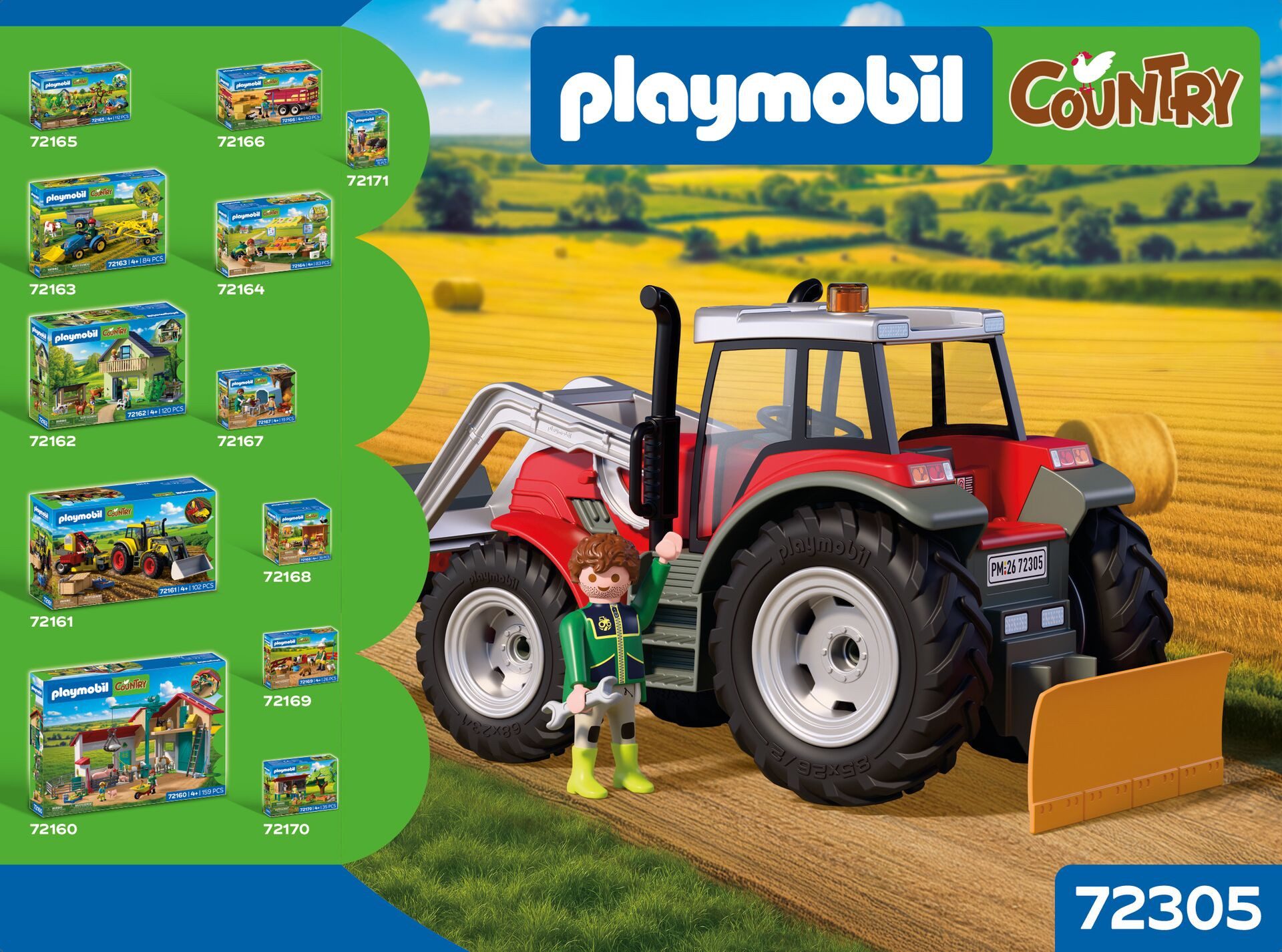 Playmobil® Großer Traktor mit Heuballen (72305), Country Konstruktions-Spielset, Made in Germany