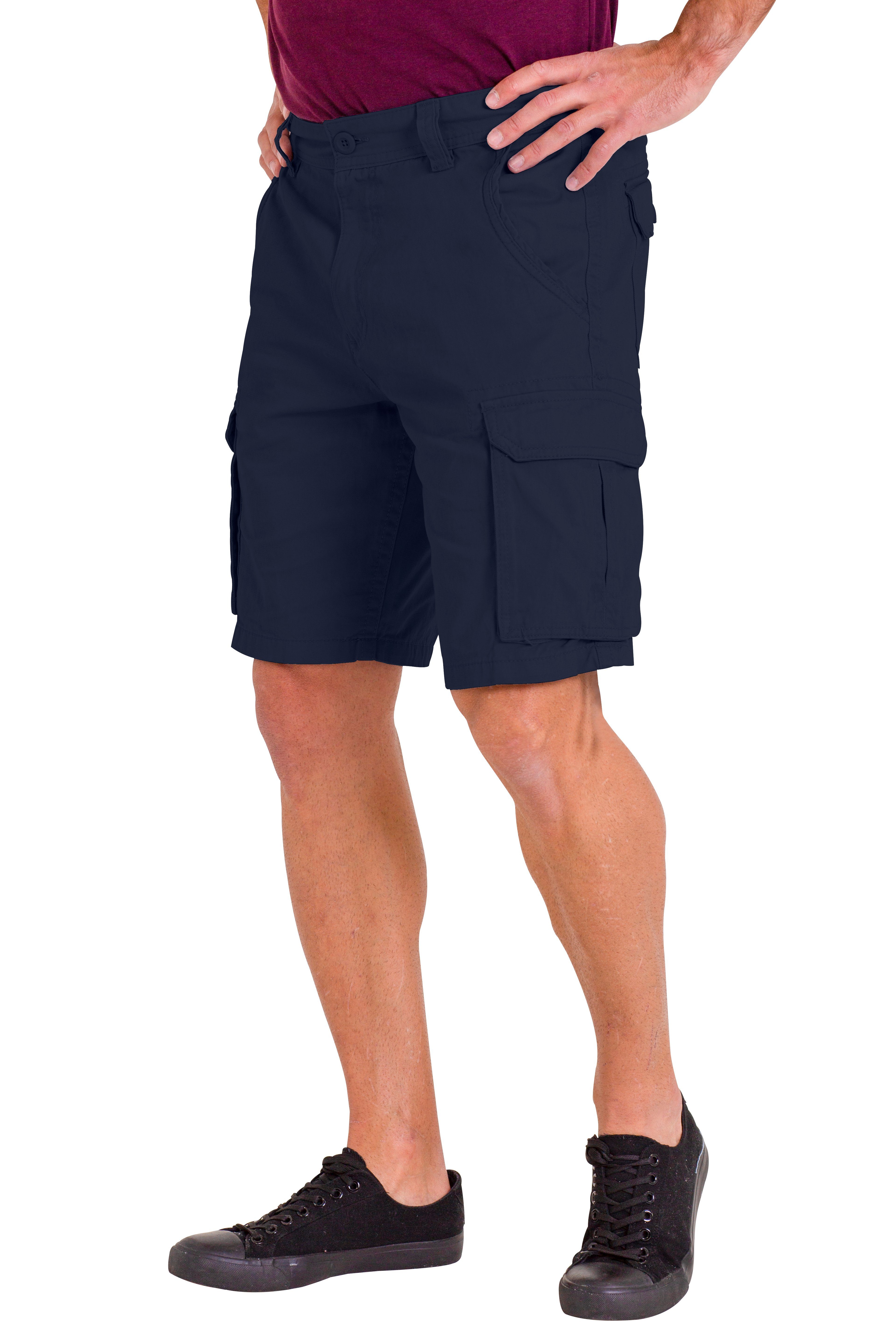 BlauerHafen Cargoshorts Herren Premium Cargo Shorts 100% Baumwolle 6 Taschen Sommer Halbhose