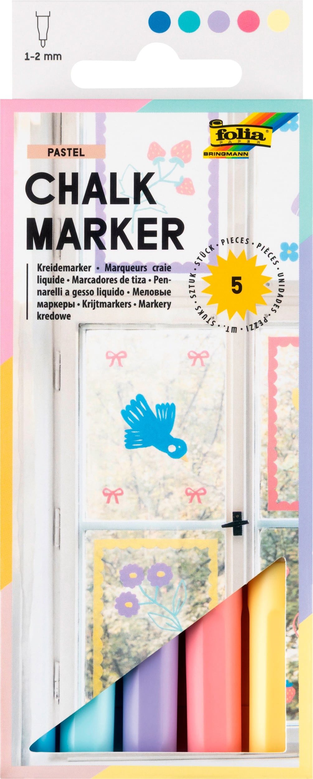 Folia Kreidemarker Kreidemarker, 5 Stück