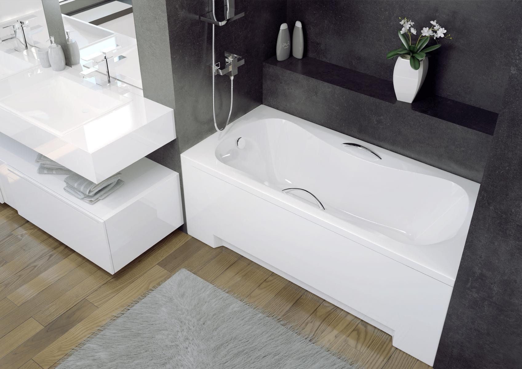Xlmoebel Badewanne Moderne Eckbadewanne aus Acryl in Weiß - Neuartige Design-Badewanne, Hergestellt in Europa