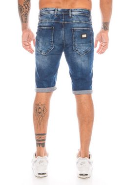 Cipo & Baxx Caprijeans Herren Capri Denim Jeans Short kurze Hose Modische Akzente und Stretchanteil