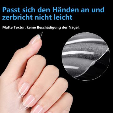 Juoungle Nageldesign Zubehör Kurz Nageltips-Tips für Gelnägel Gel Full Cover Nail Tips Pre-Shaped