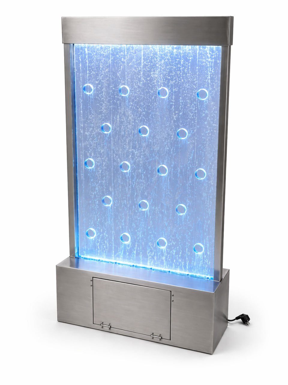 JVmoebel Zierbrunnen LED Edelstahl Wassersäulen Blasenwand Designbrunnen Sofort, Made in Europa