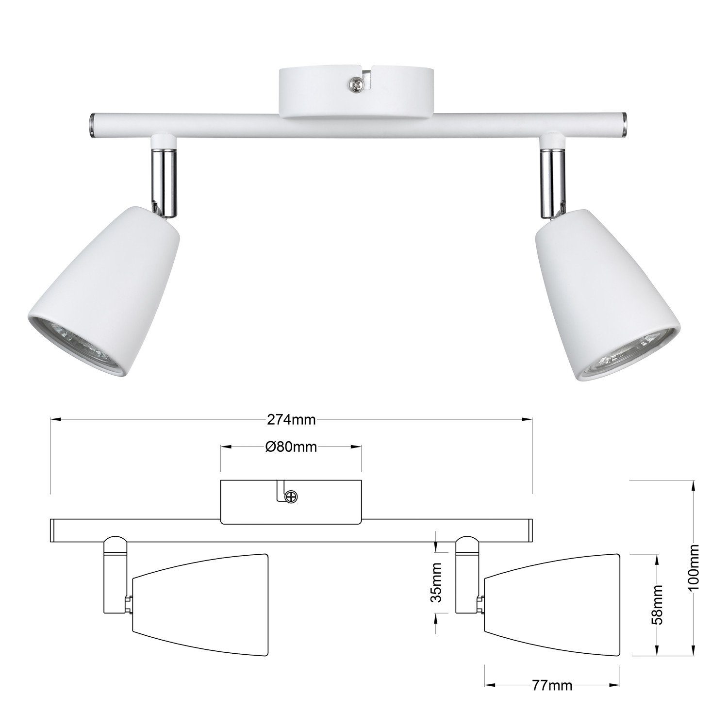 IMPTS LED Deckenspots Deckenleuchte Spotleuchte Deckenstrahler, günstig online kaufen
