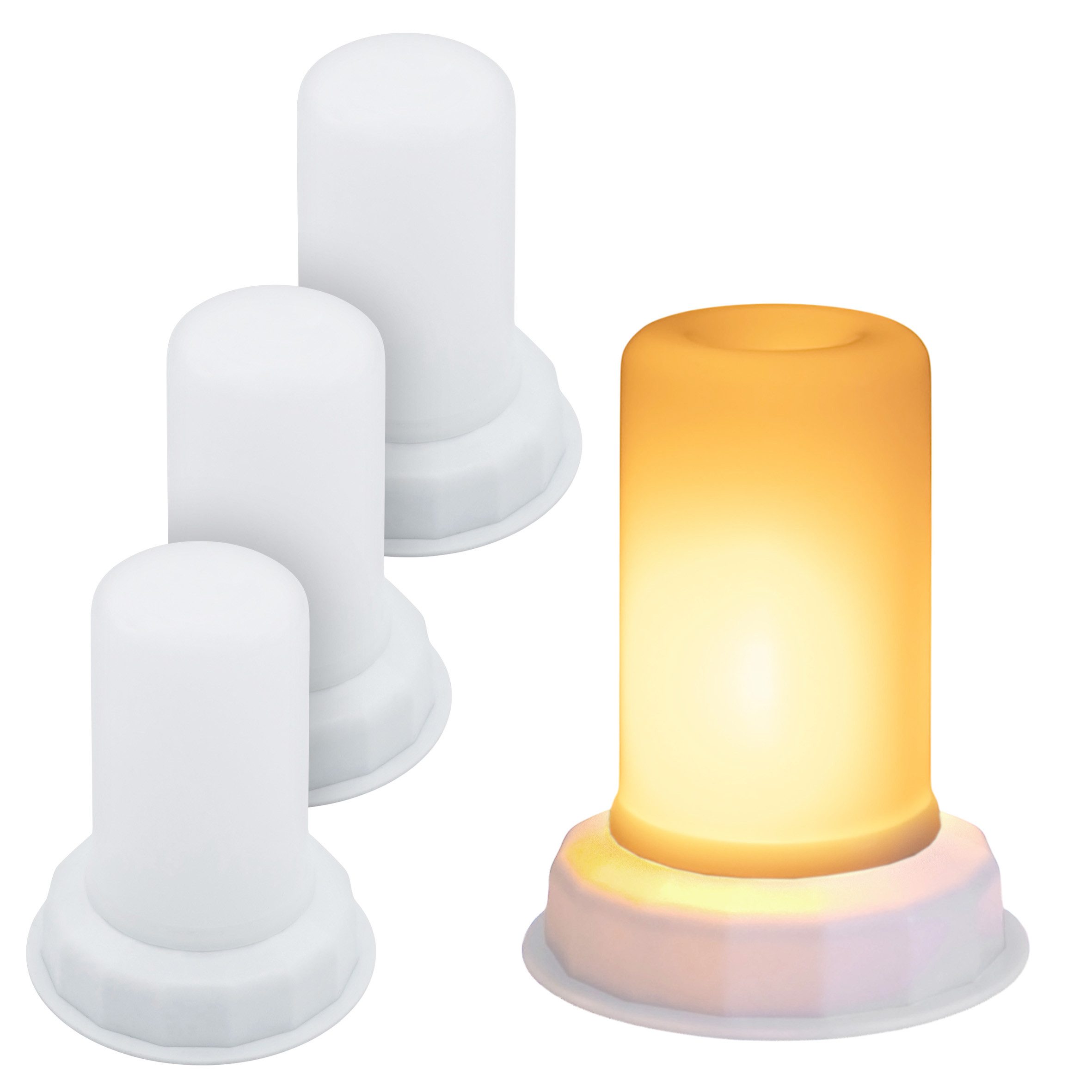 Spetebo LED Dekolicht LED Flammenlicht warm weiß - 4er Set, mit Flacker Effekt, LED fest integriert, orange-rot (Flammen-Imitation), Timer
