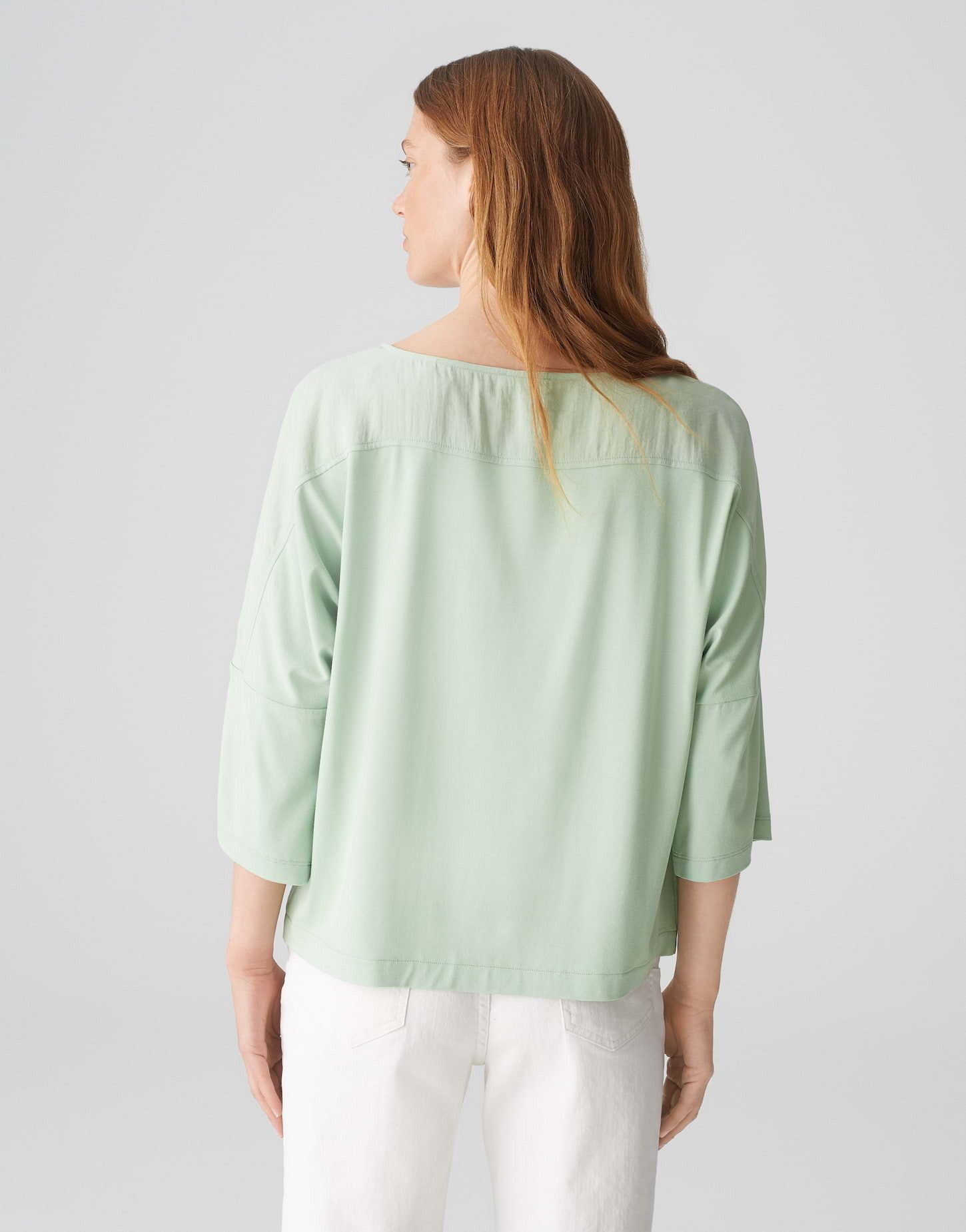 OPUS 3/4-Arm-Shirt Shirt SUMANA Batwing Fit aus leichtem Material Mix