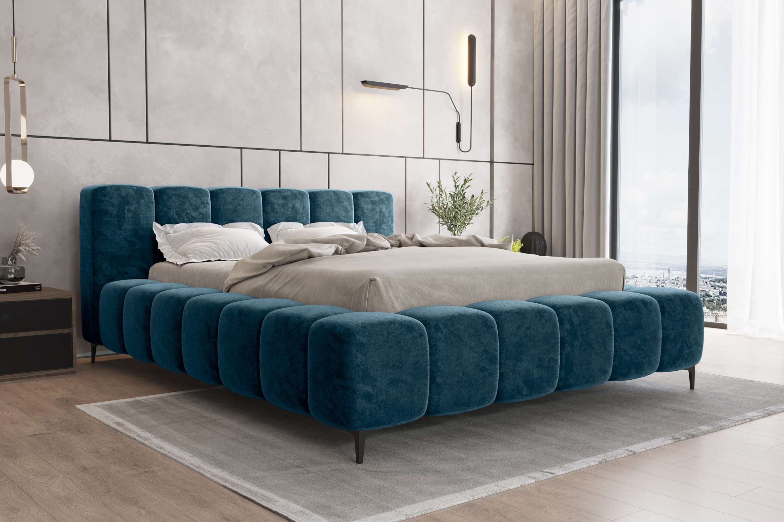 99rooms Polsterbett Cozy (Schlafzimmerbett, Bett), 140/160/180x200 cm, mit Bettkasten, Lattenrost, ohne Matratze