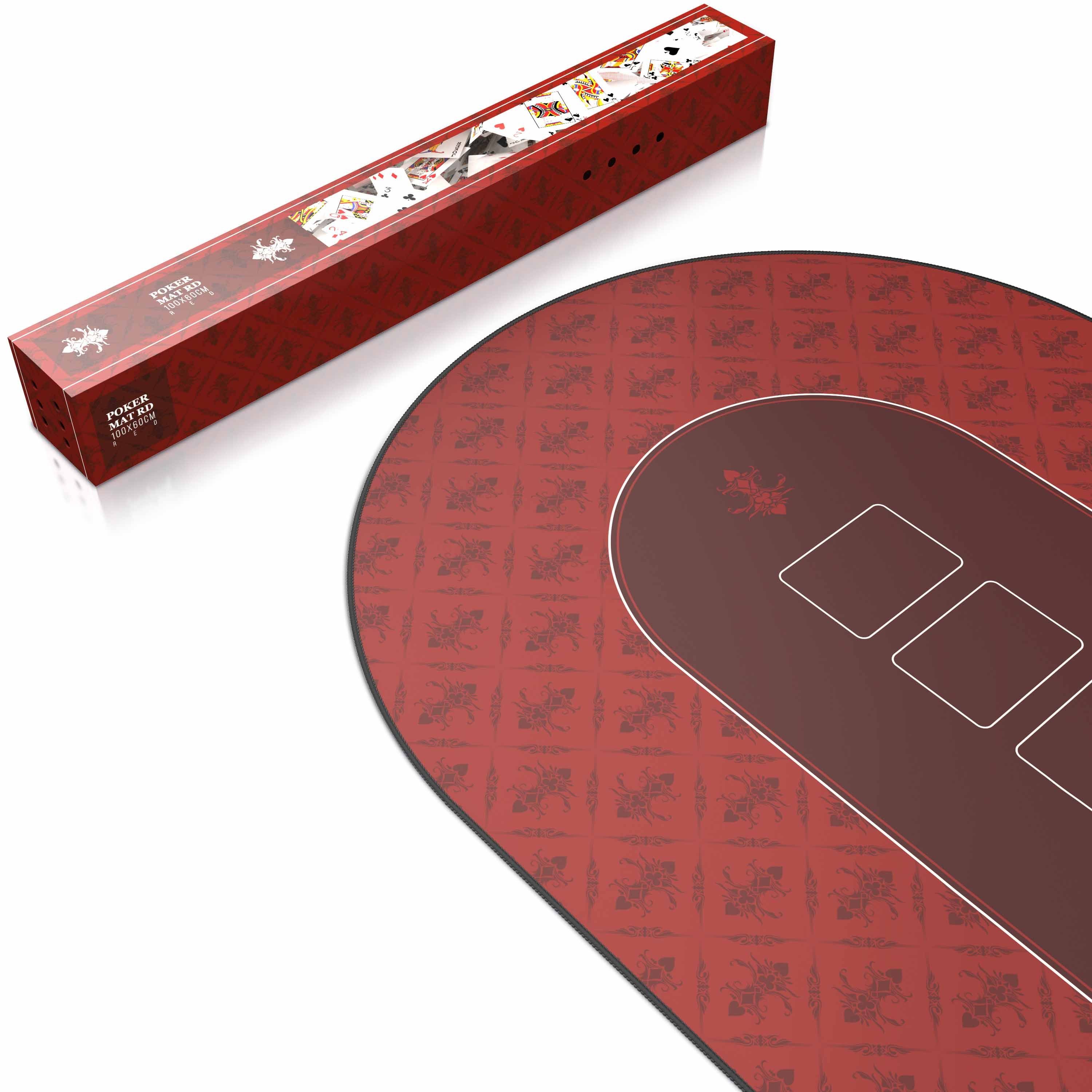 CSL Spieltisch, XXL Pokermatte 100x60cm, ovale Poker Tischauflage, Pokertisch Auflage
