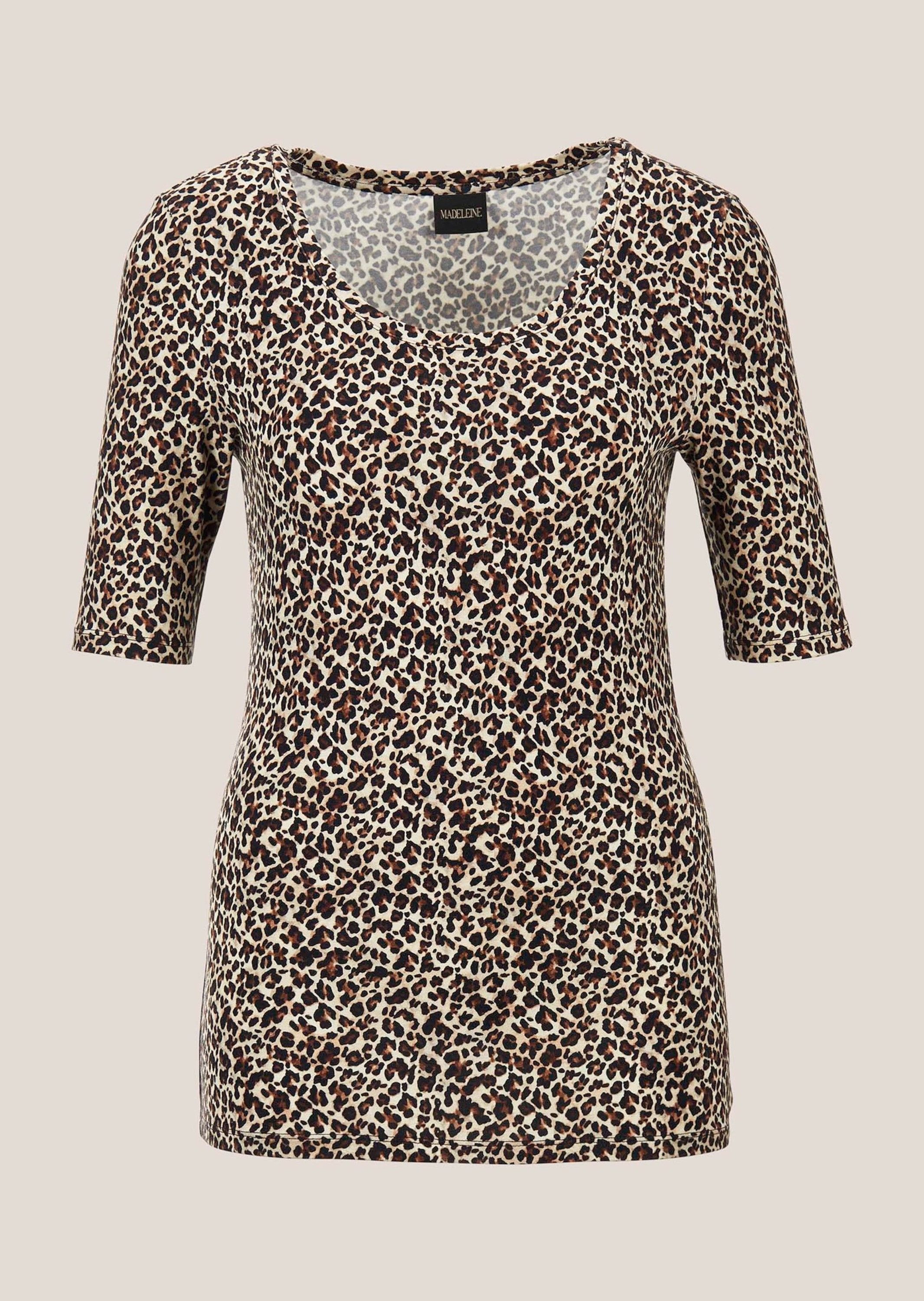 Kurzarmshirt Halbarmshirt mit Animal-Print