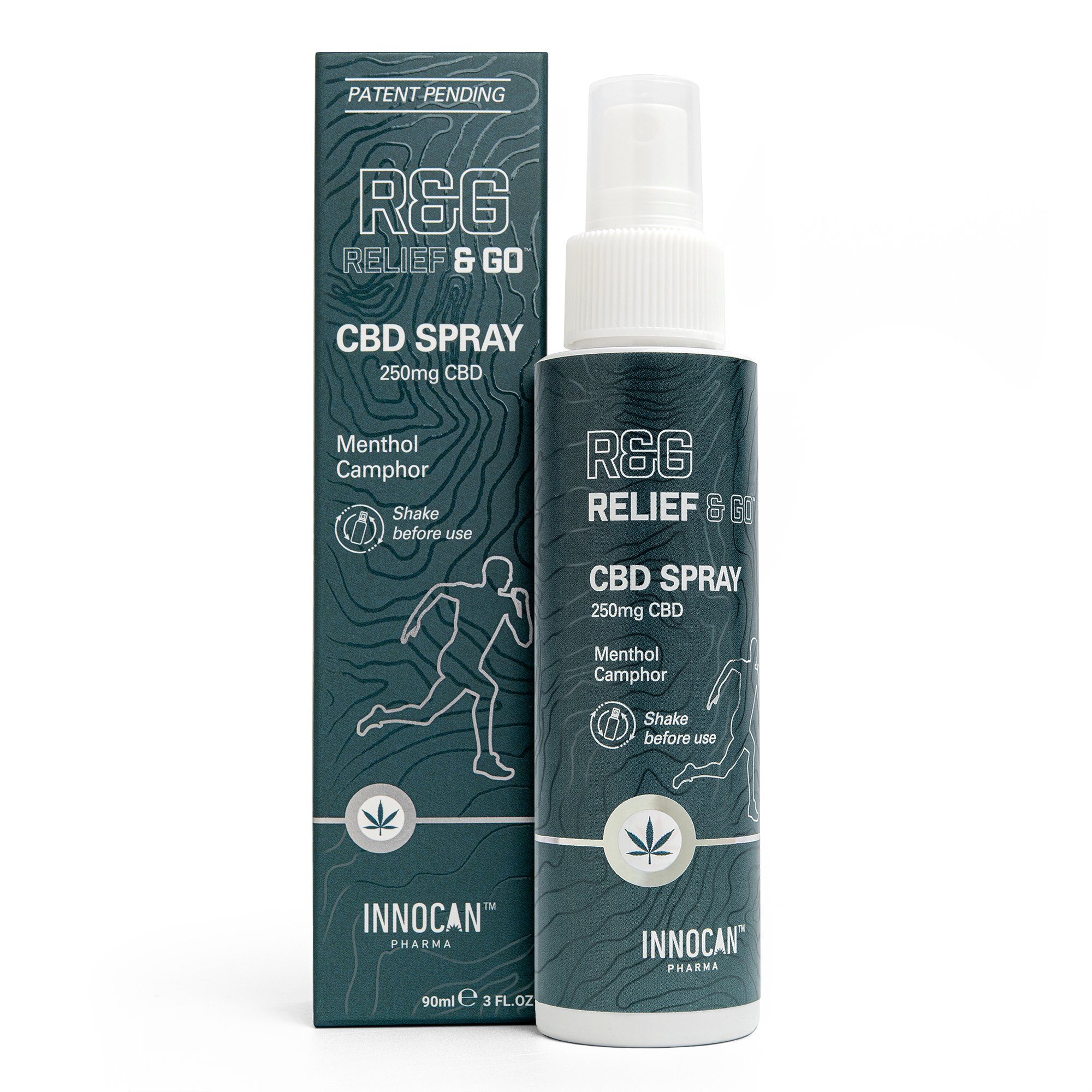 CBD Relief & Go INNOCAN and 250 Körperpflegemittel Spray Relief - Pumpflasche (90ML) Go