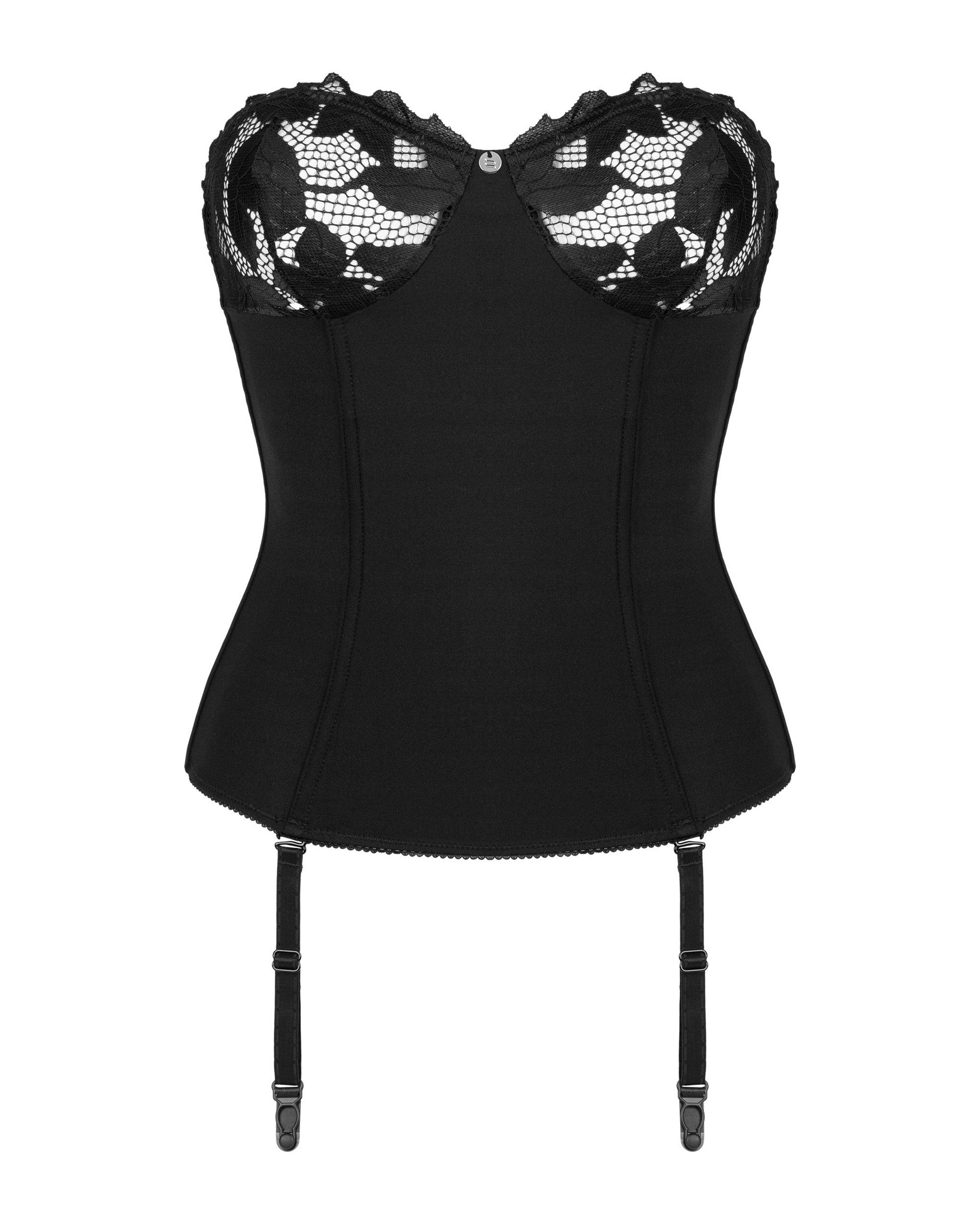 Obsessive Corsage Corsage Editya schwarz mit Strapse transparent + (einzeln)