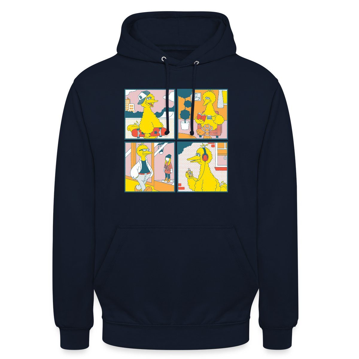 Spreadshirt Hoodie Sesamstraße Bibo Comic Kacheln Unisex Hoodie (1-tlg)