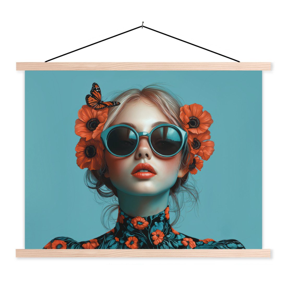 MuchoWow Poster Frau - Blau - günstig online kaufen