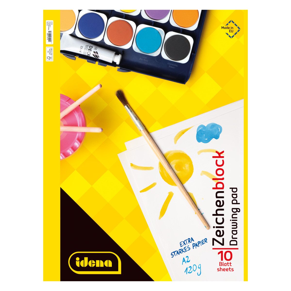 Idena Zeichenblock Idena 10389 Zeichenblock FSC-Mix, A2, 10 Blatt, 120 g/m²