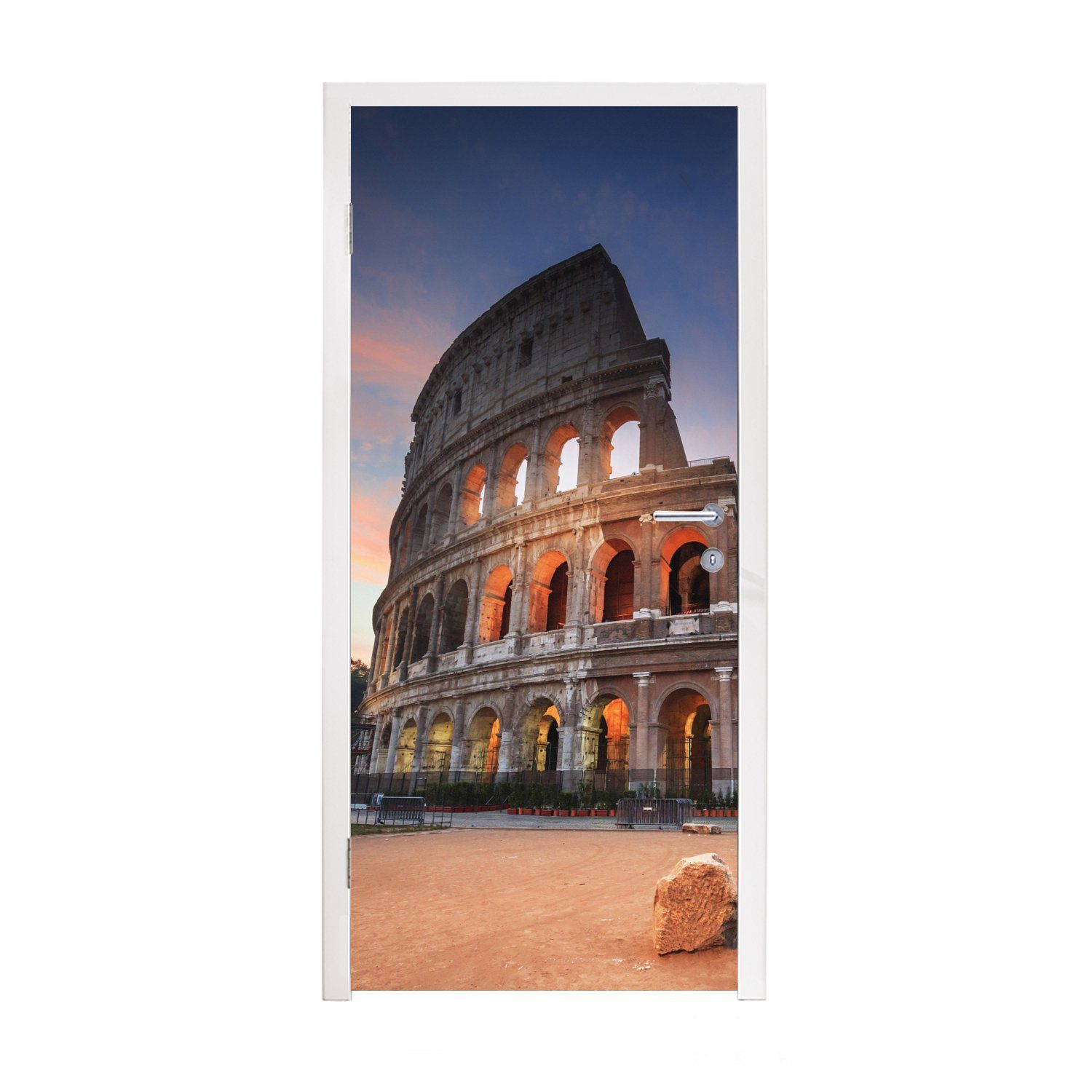 MuchoWow Türtapete Italien - Rom - Kolosseum, Matt, bedruckt, (1 St), Fototapete für Tür, Türaufkleber, 75x205 cm