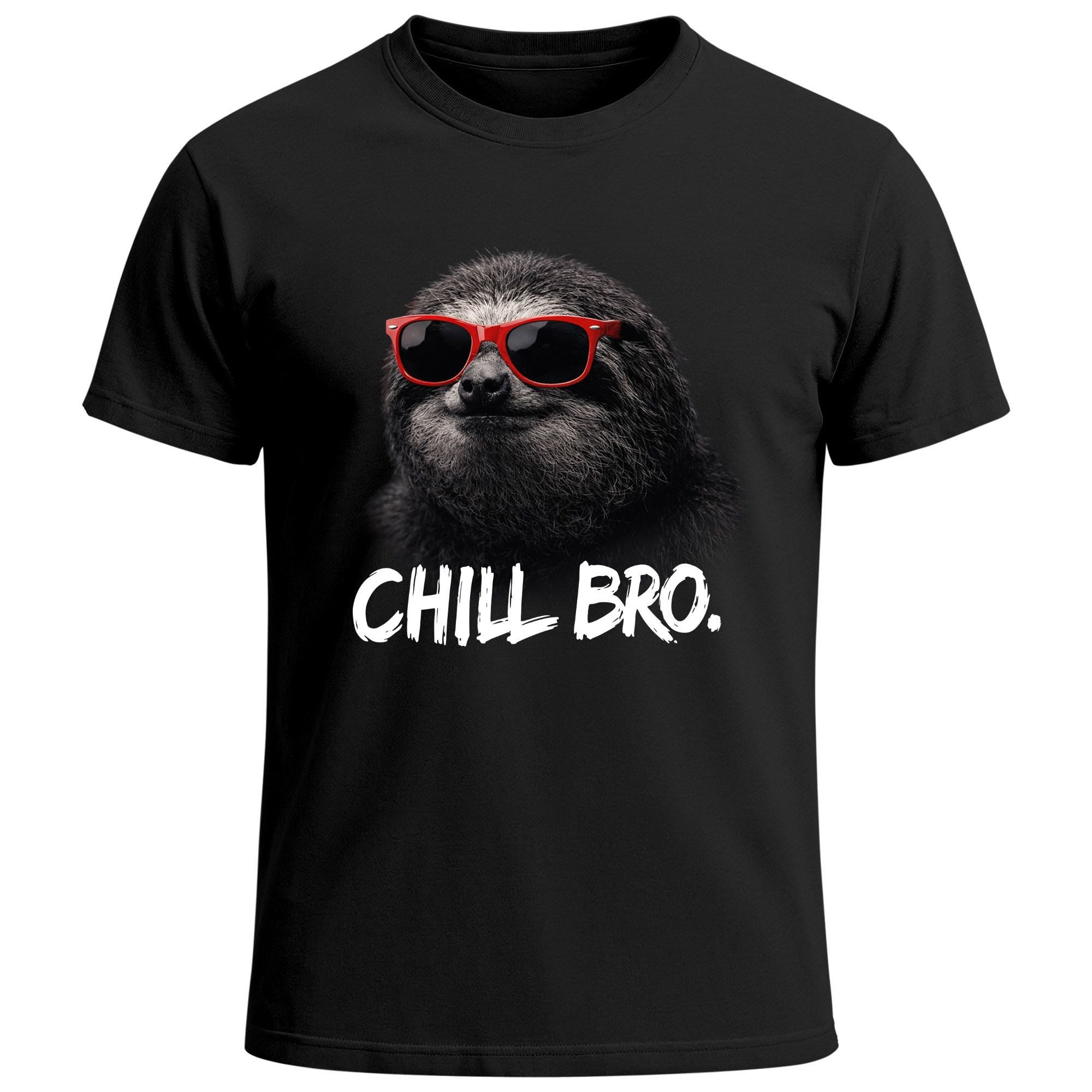 Print-Shirt Herren T-Shirt Chill Bro Tiermotive Lustig Schimpanse Capybara
