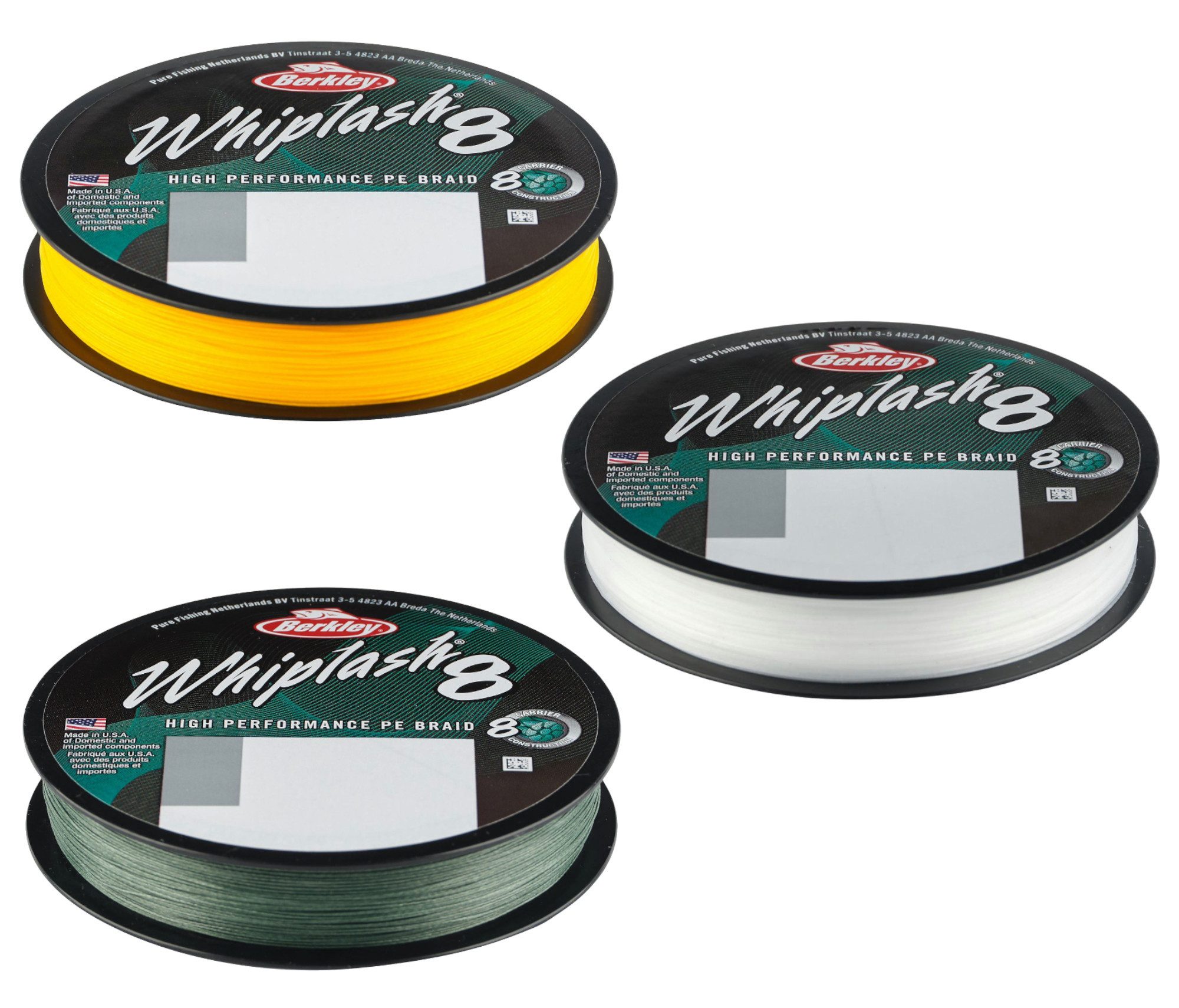 Berkley Angelschnur Berkley Whiplash 8 - 300m geflochtene Angelschnur, 0.1 m Länge, 0.1 mm Fadendurchmesser, (300-St)