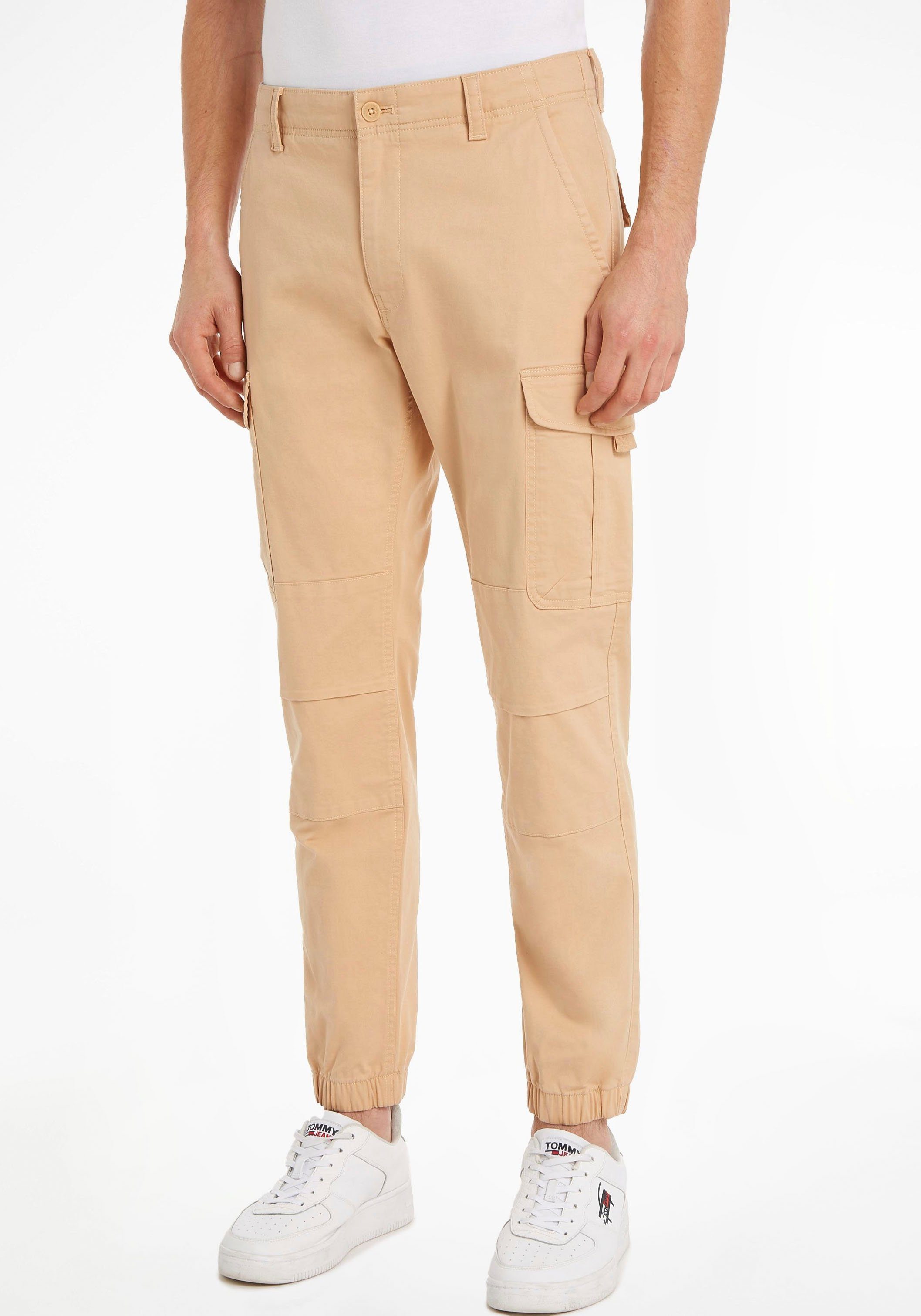Tommy Jeans Cargohose TJM ETHAN WASHED TWILL CARGO mit Bindebändern Trench